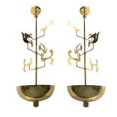 Coppia di grandi lampade in bronzo moderno, vendute singolarmente