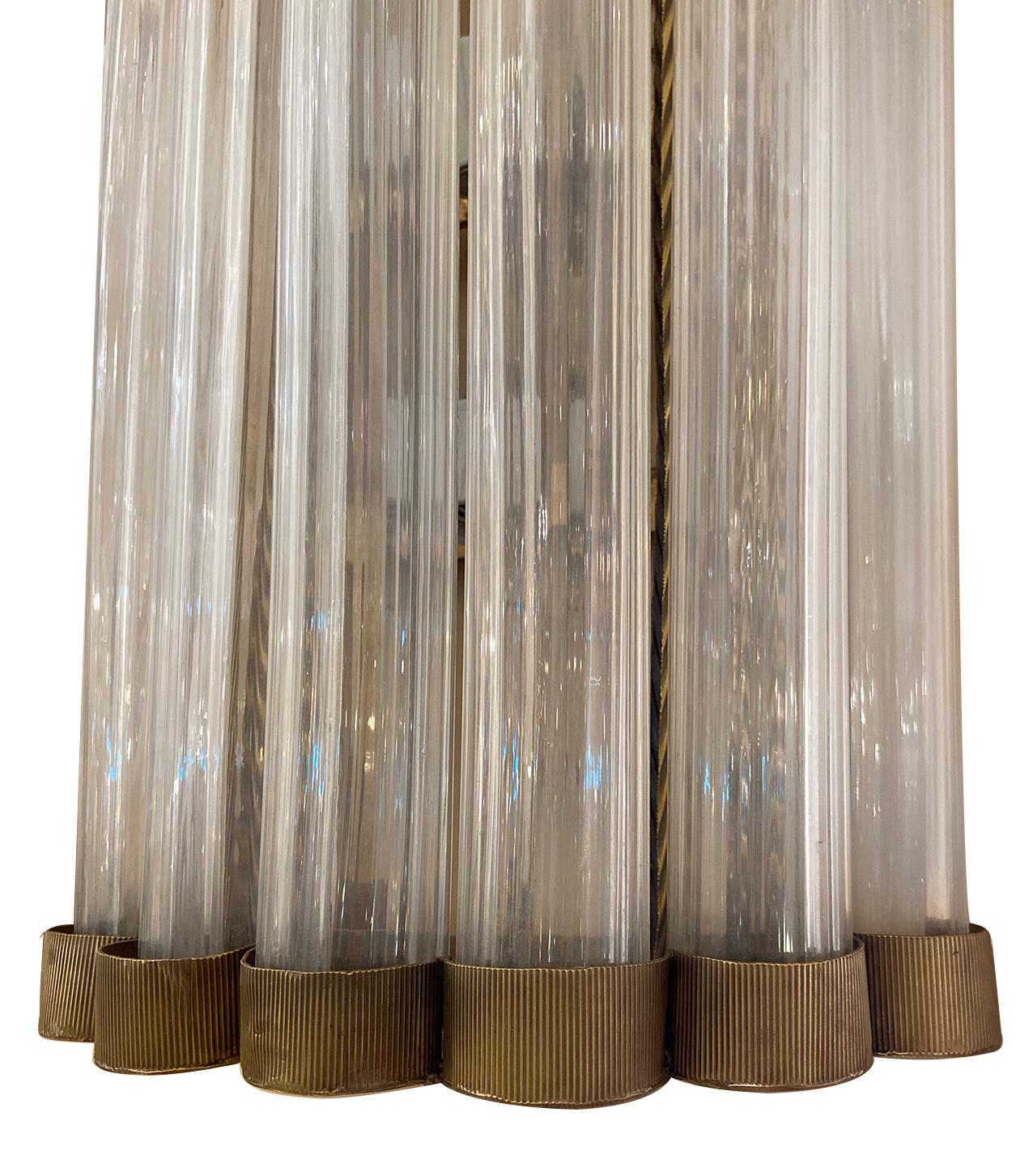 Italian Pair of Large Moderne Glass Sconces