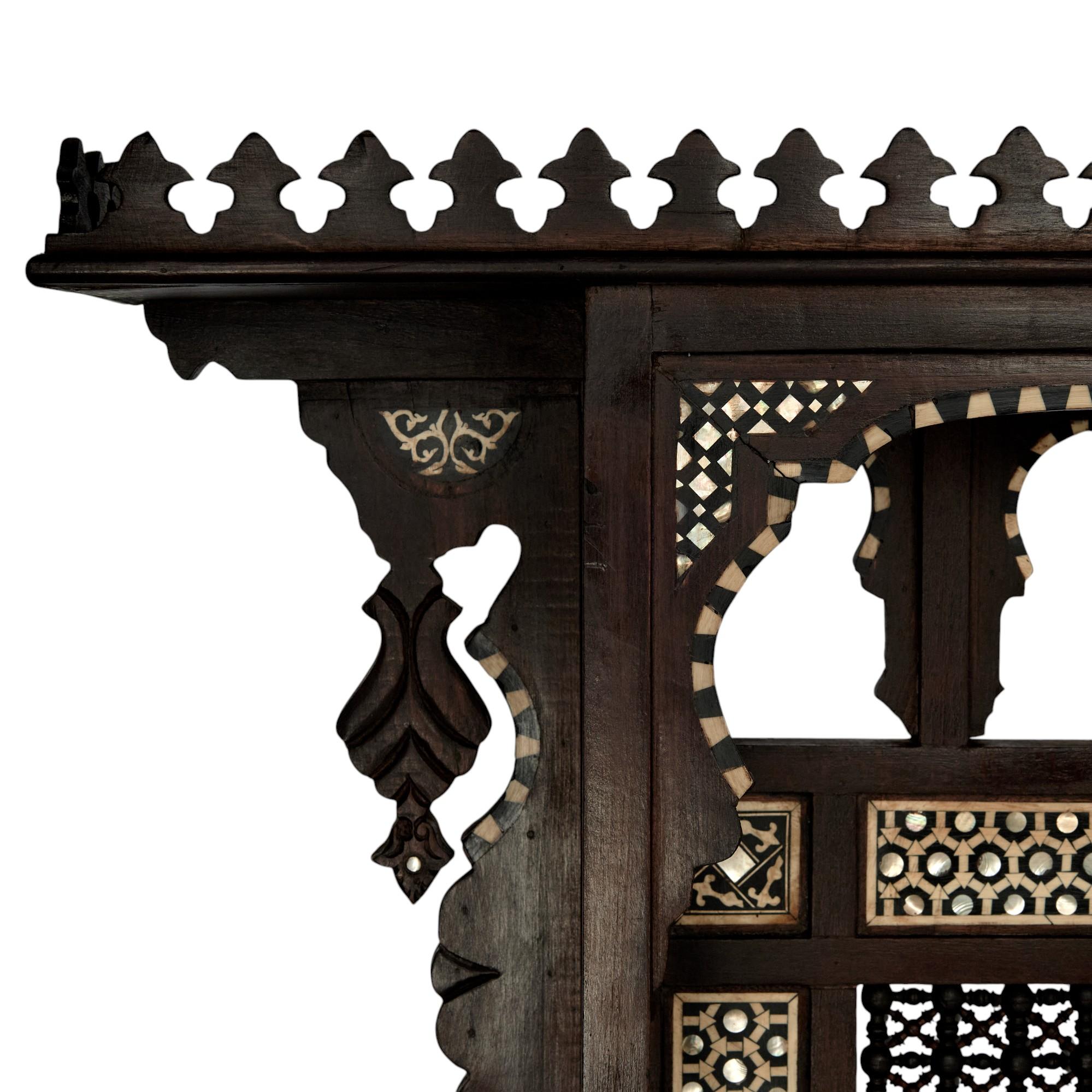 Moorish Pair of Large Moroccan Inlaid Wall Shelves or Brackets For Sale