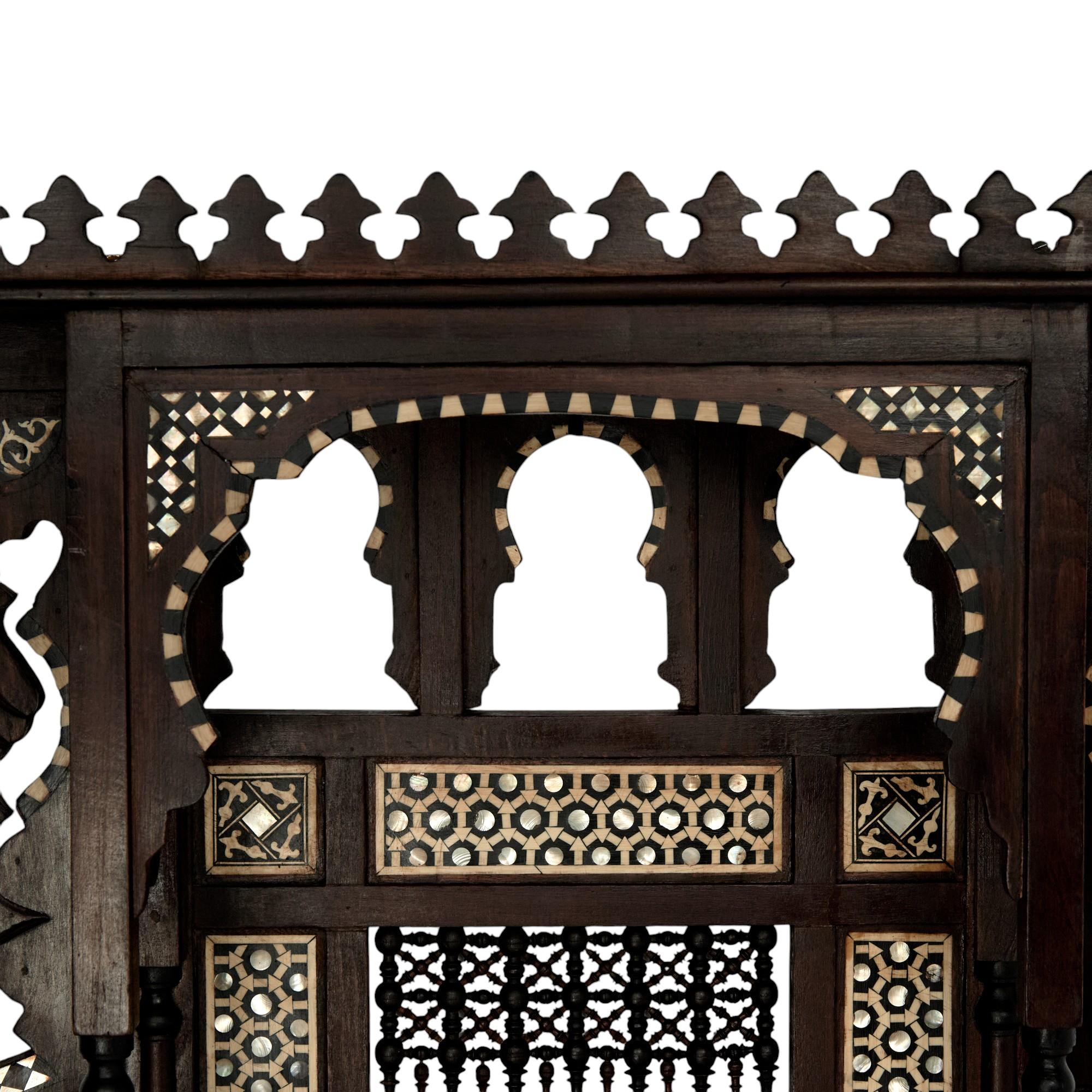 Hand-Crafted Pair of Large Moroccan Inlaid Wall Shelves or Brackets For Sale