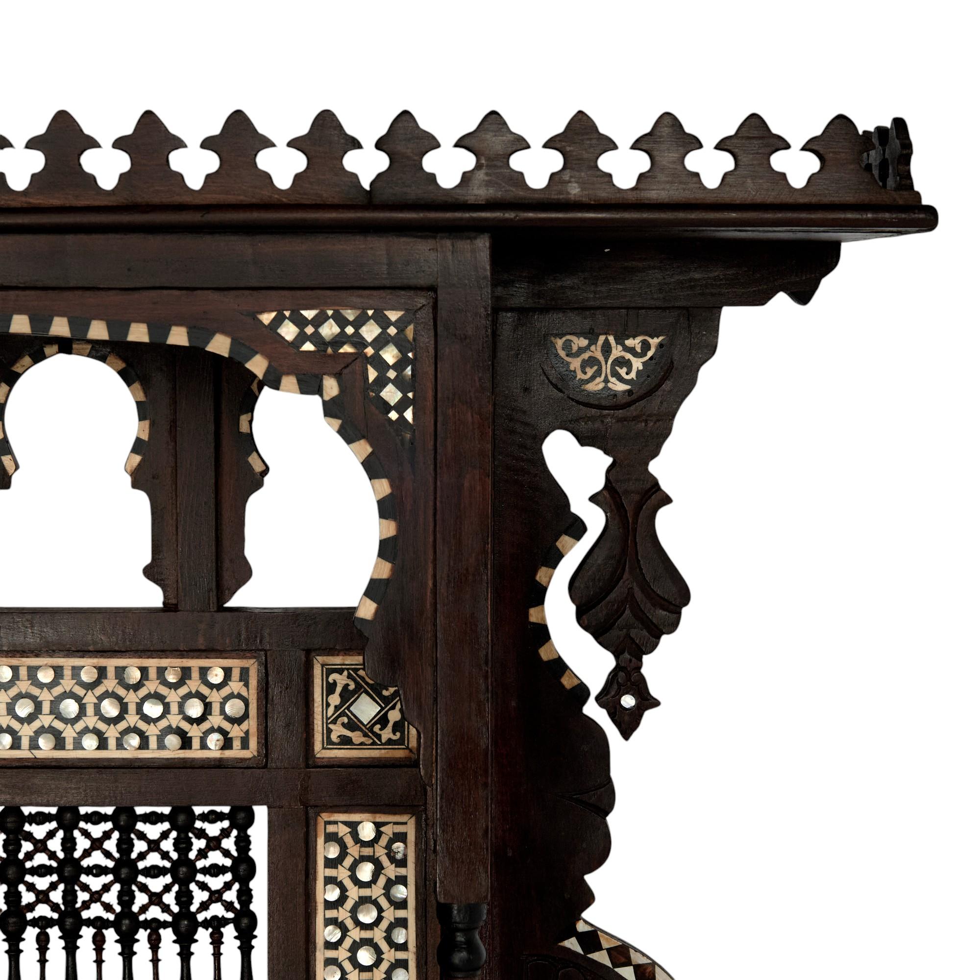 Pair of Large Moroccan Inlaid Wall Shelves or Brackets In Good Condition For Sale In Palm Beach, FL
