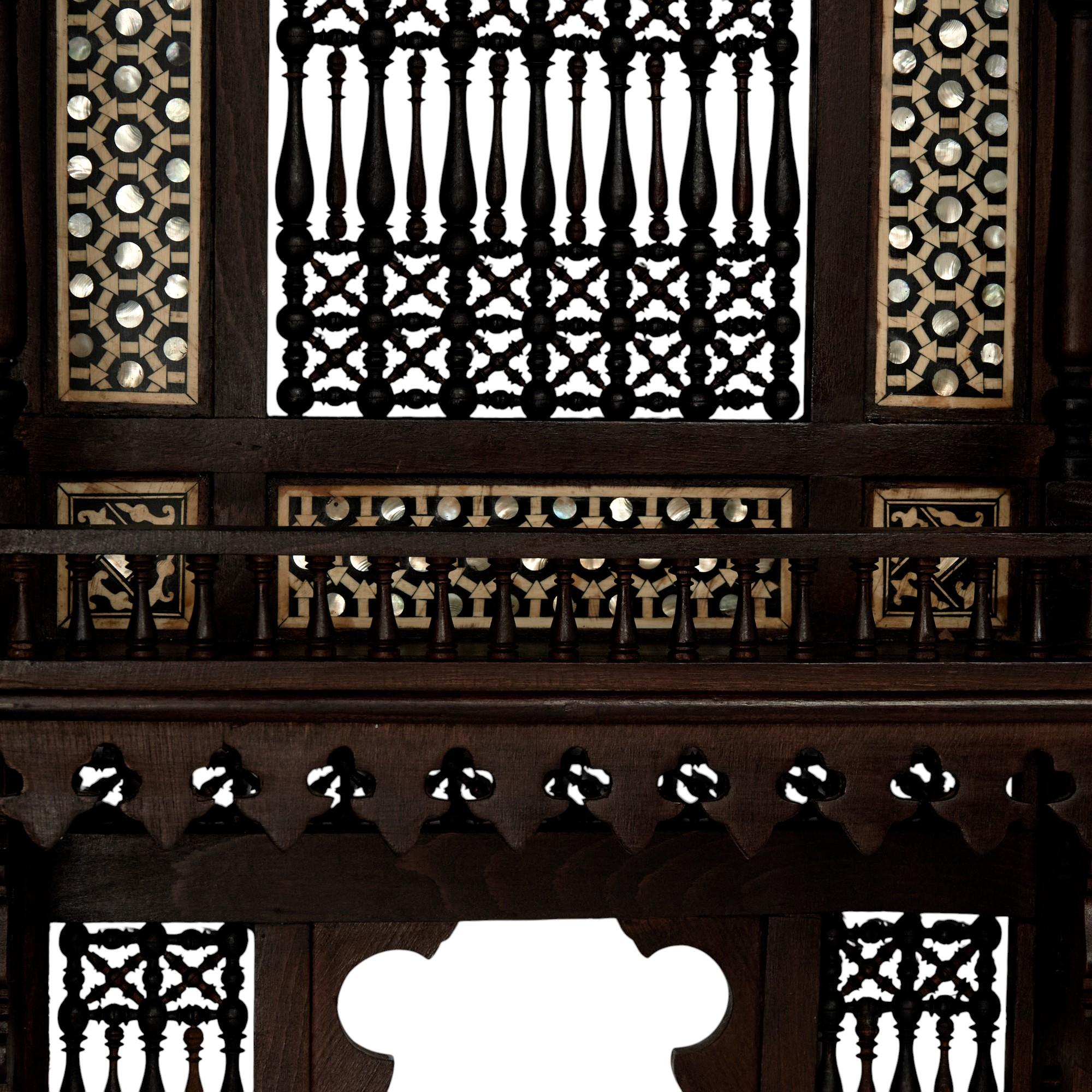 Bone Pair of Large Moroccan Inlaid Wall Shelves or Brackets For Sale