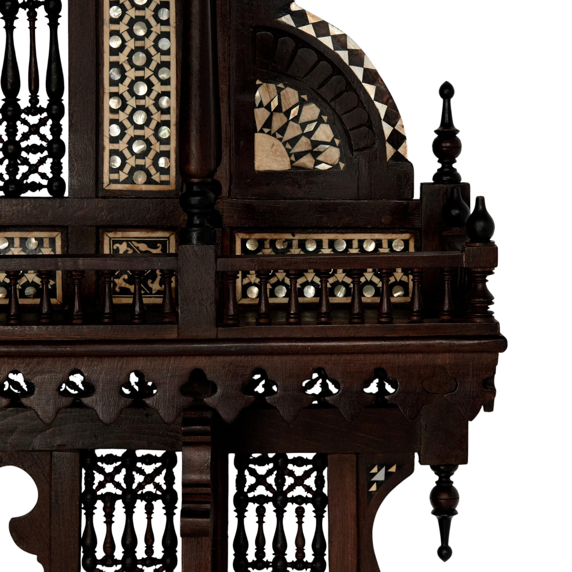 Pair of Large Moroccan Inlaid Wall Shelves or Brackets For Sale 1