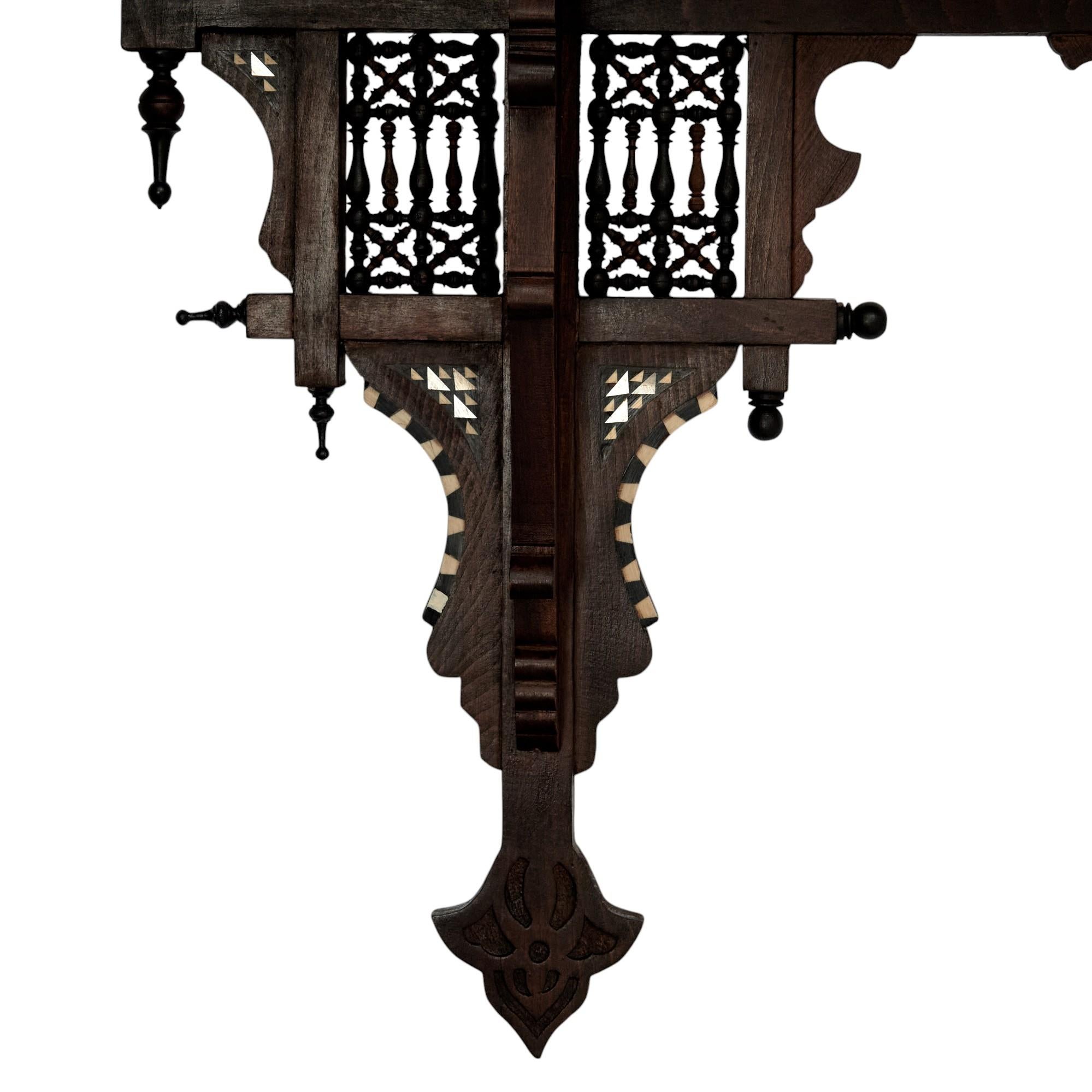 Pair of Large Moroccan Inlaid Wall Shelves or Brackets For Sale 2