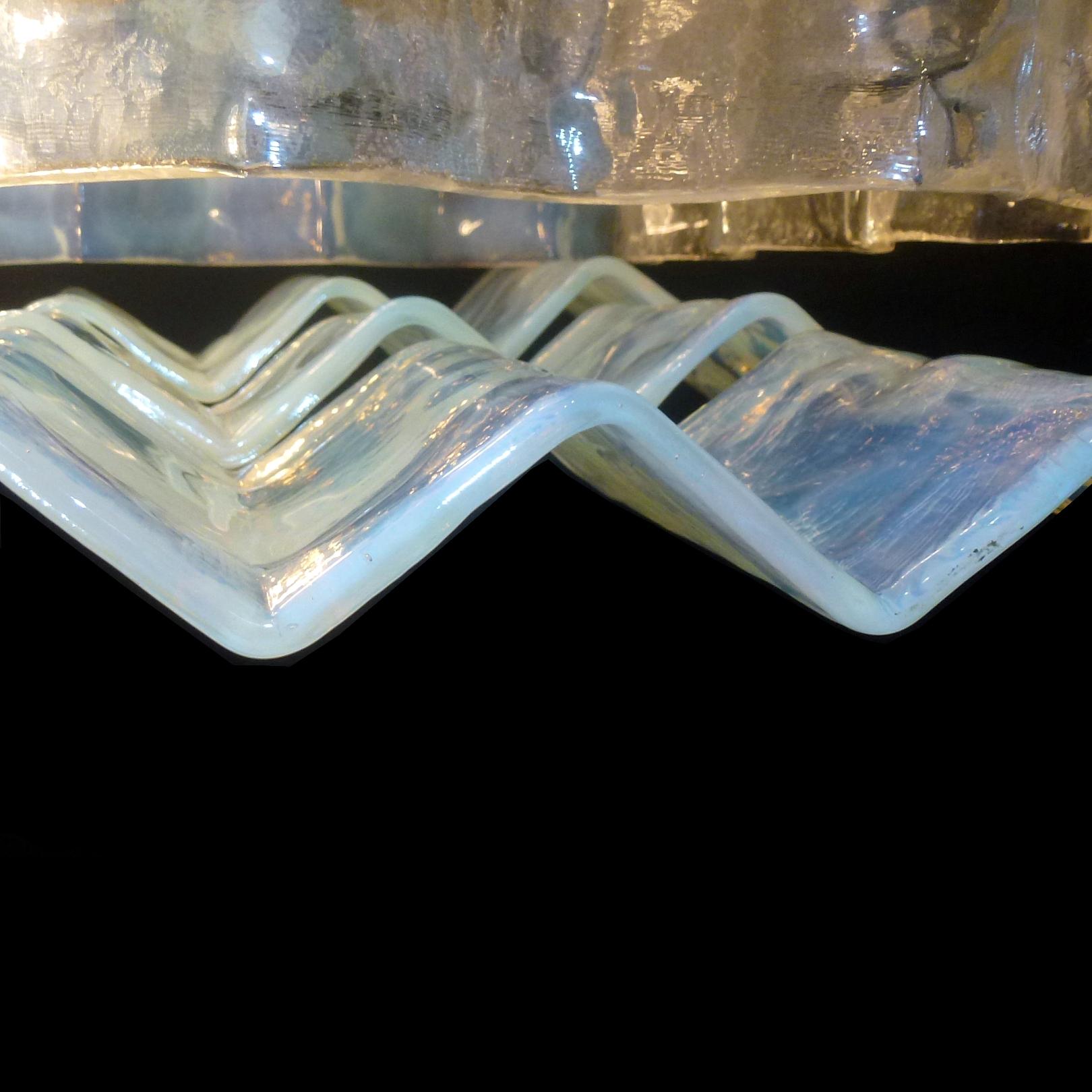 Pair of Large Murano Glass Ceiling Lights by Carlo Nason for Mazzega, 1970s 4