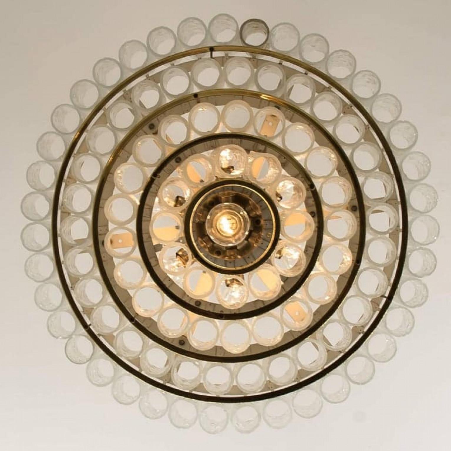 Paire de grands lustres en verre de Murano par Doria, années 1960 en vente 3