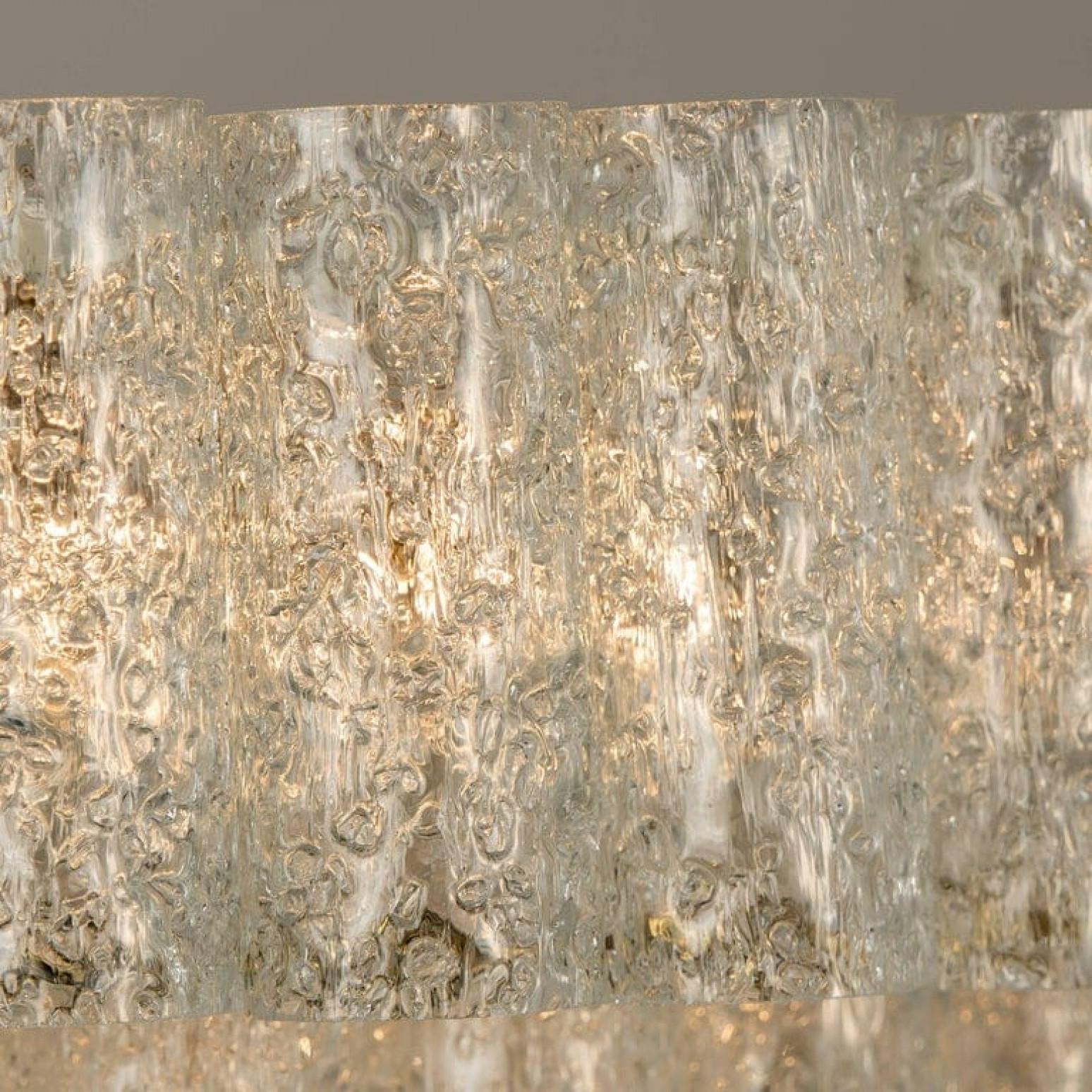 Paire de grands lustres en verre de Murano par Doria, années 1960 en vente 4