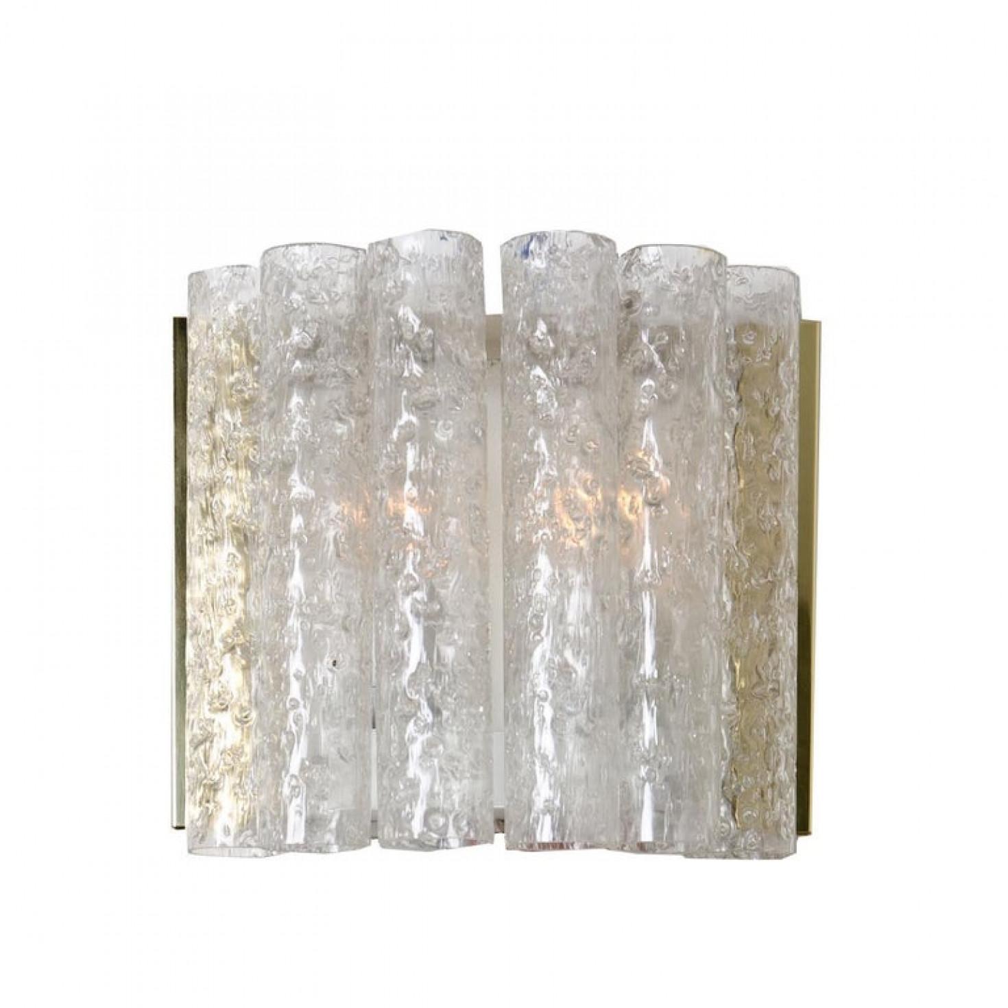 Paire de grands lustres en verre de Murano par Doria, années 1960 en vente 9