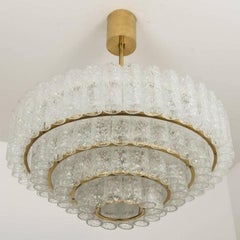 Pareja de grandes arañas de cristal de Murano de Doria, años 60