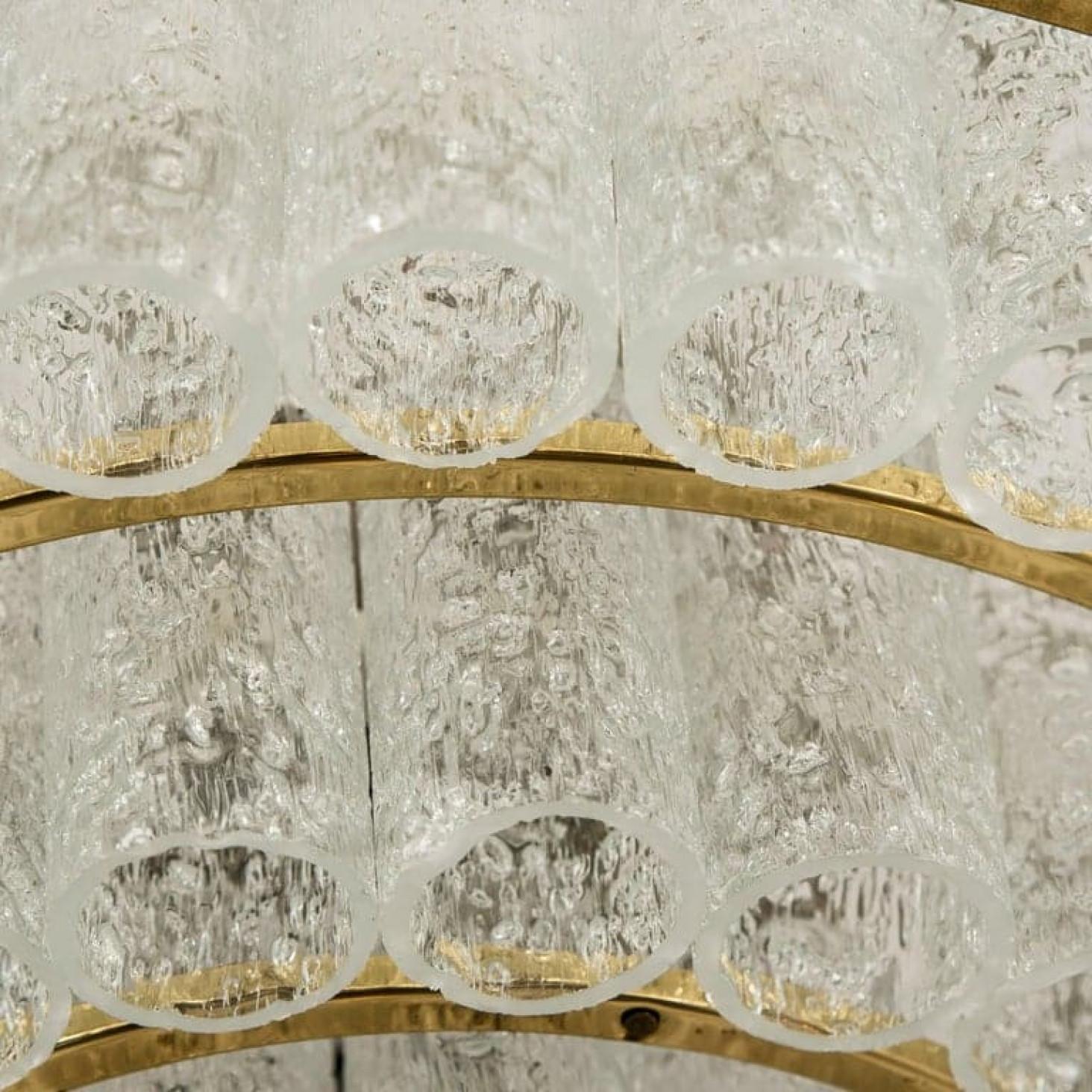 Mid-Century Modern Paire de grands lustres en verre de Murano par Doria, années 1960 en vente