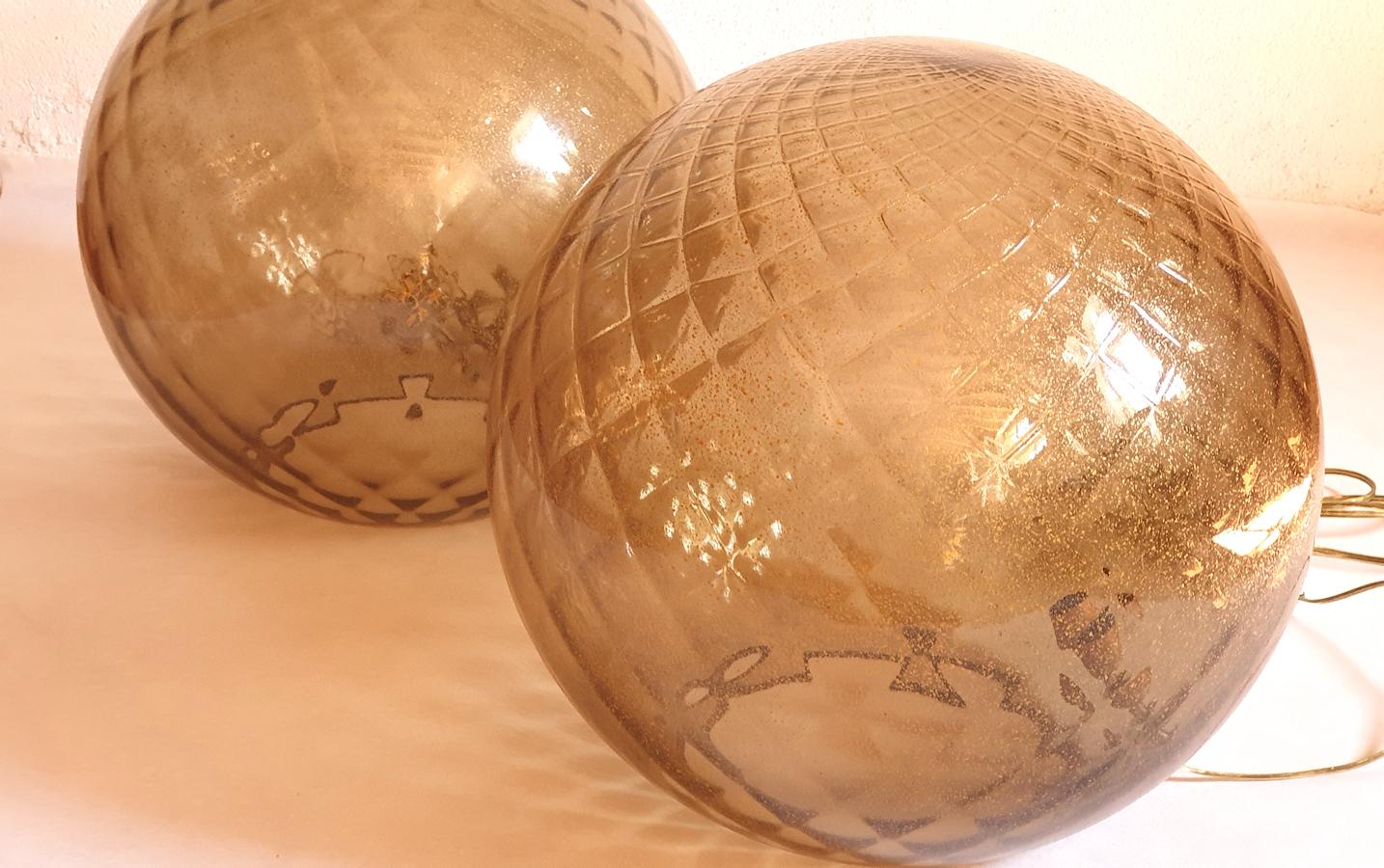 Mid-Century Modern Large Murano Glass Lamps, Mazzega Style - a pair