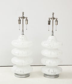 Pair of Large Murano Glass Lamps by Vistosi