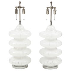 Pair of Large Murano Glass Lamps by Vistosi