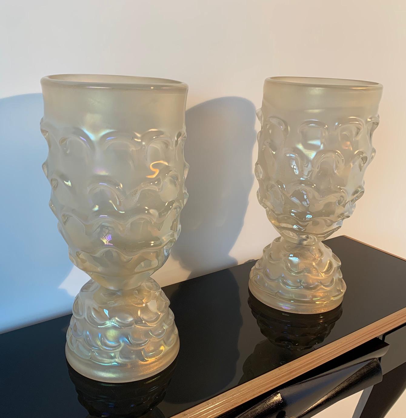 Italian Pair of Large Murano Glass Lamps, Italy