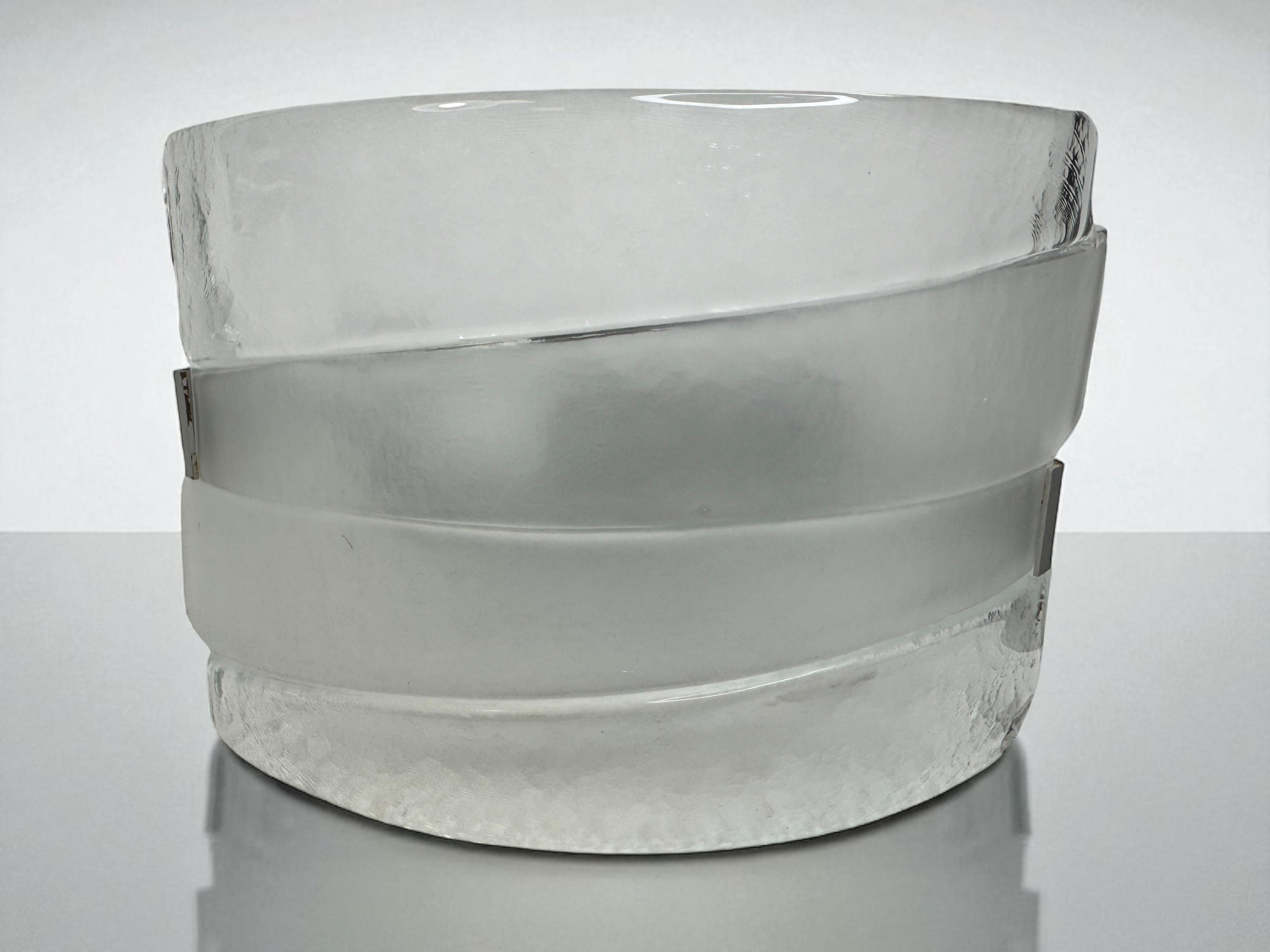 Paar große Murano-Glasscheiben Wandleuchten von Mazzega Italien 1970er Jahre im Angebot 8