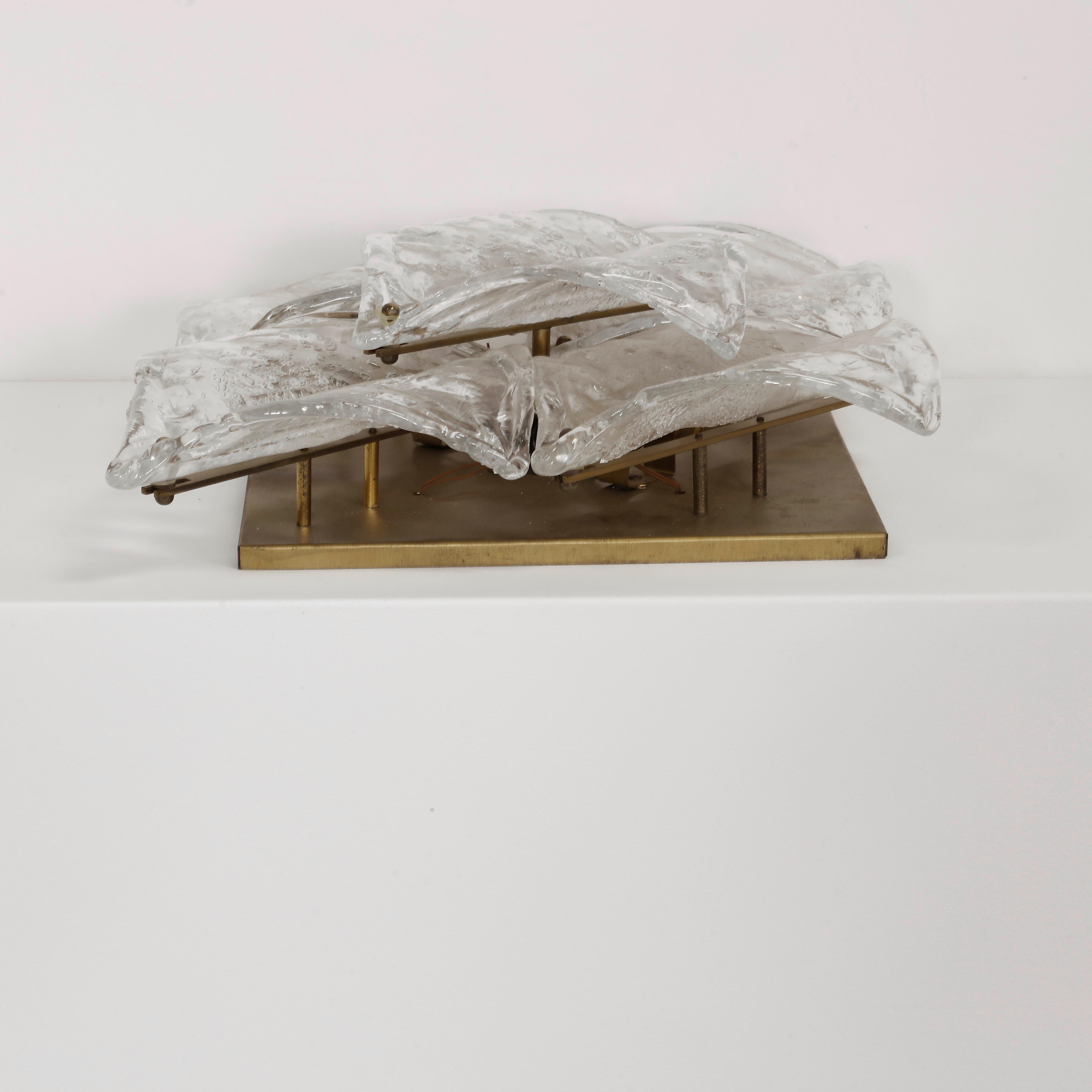 Pair of Large Murano Glass Sconces, 1970s For Sale 1