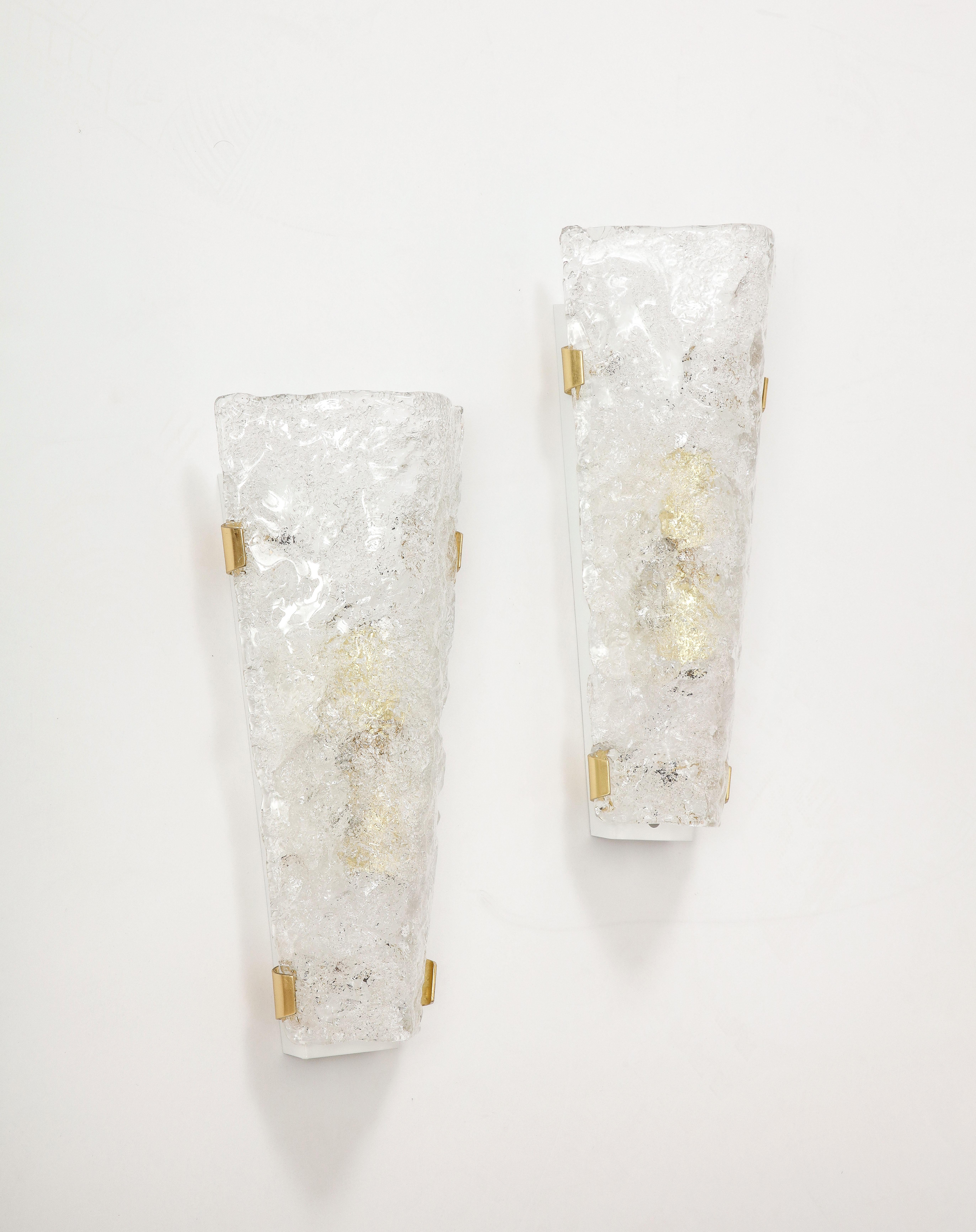 Pair of Large Murano Glass Sconces by Hillebrand In Good Condition For Sale In New York, NY