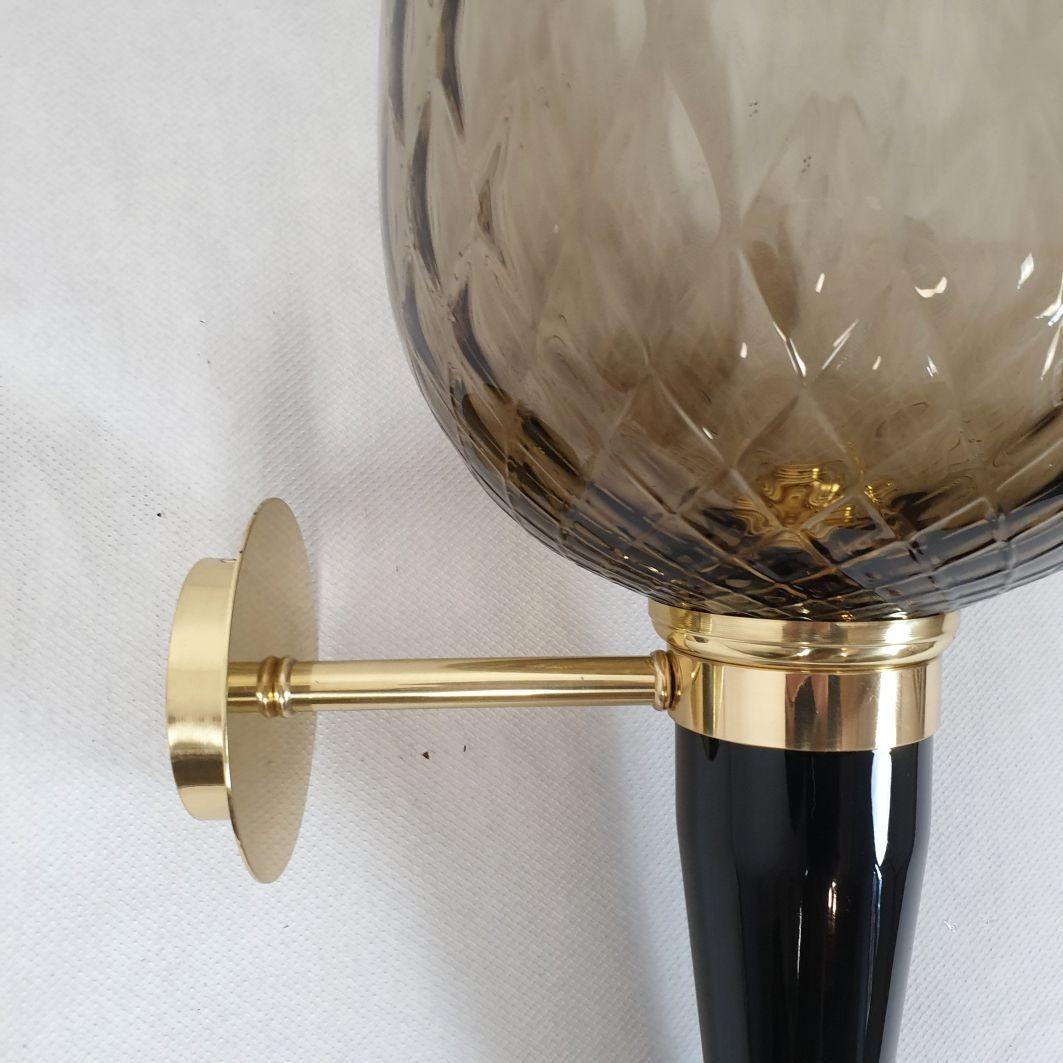 Paire de grandes appliques en verre de Murano, Italie en vente 1