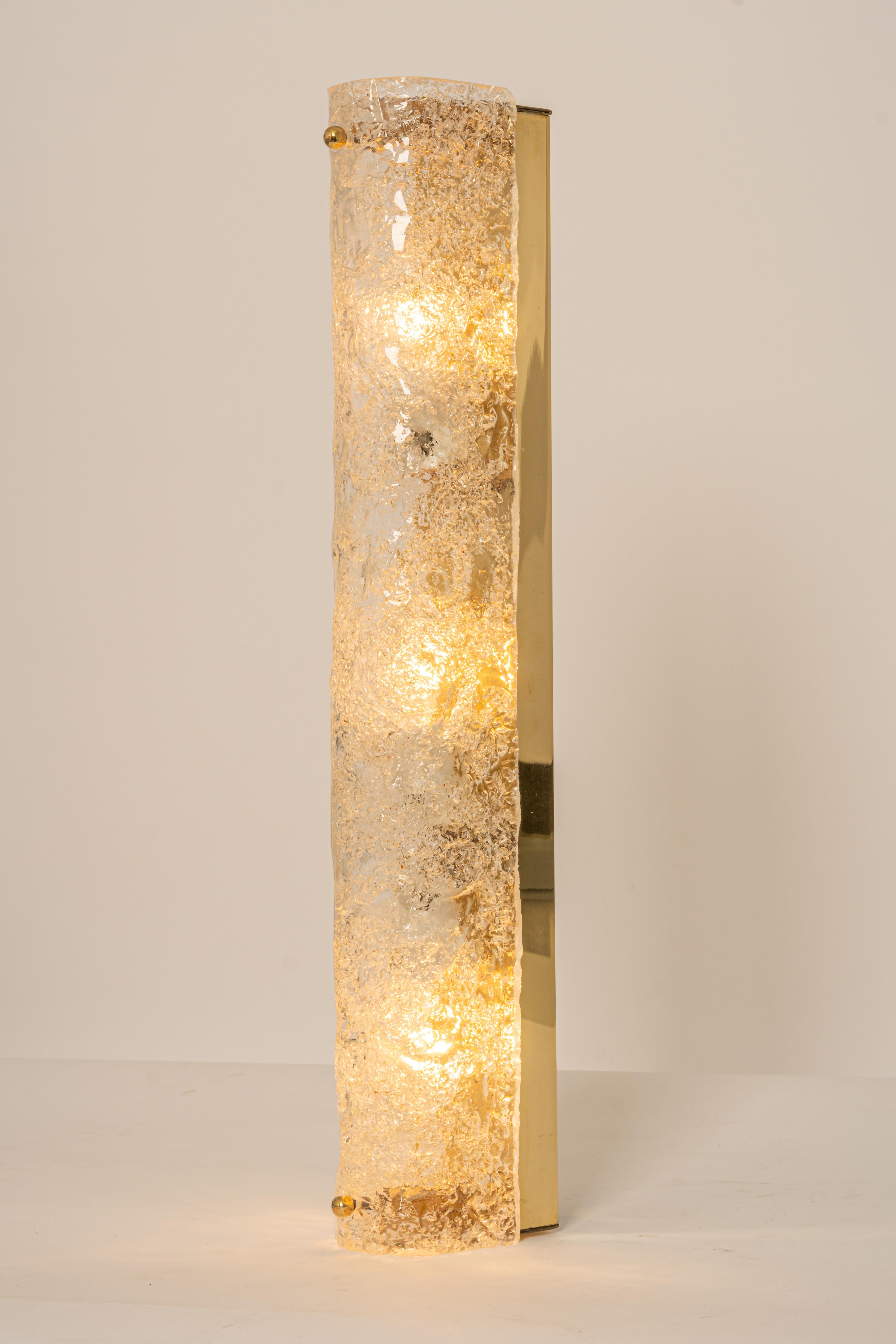 Mid-20th Century Pair of Large Murano Glass Sconces Modernist Wall Light, Germany, 1960s