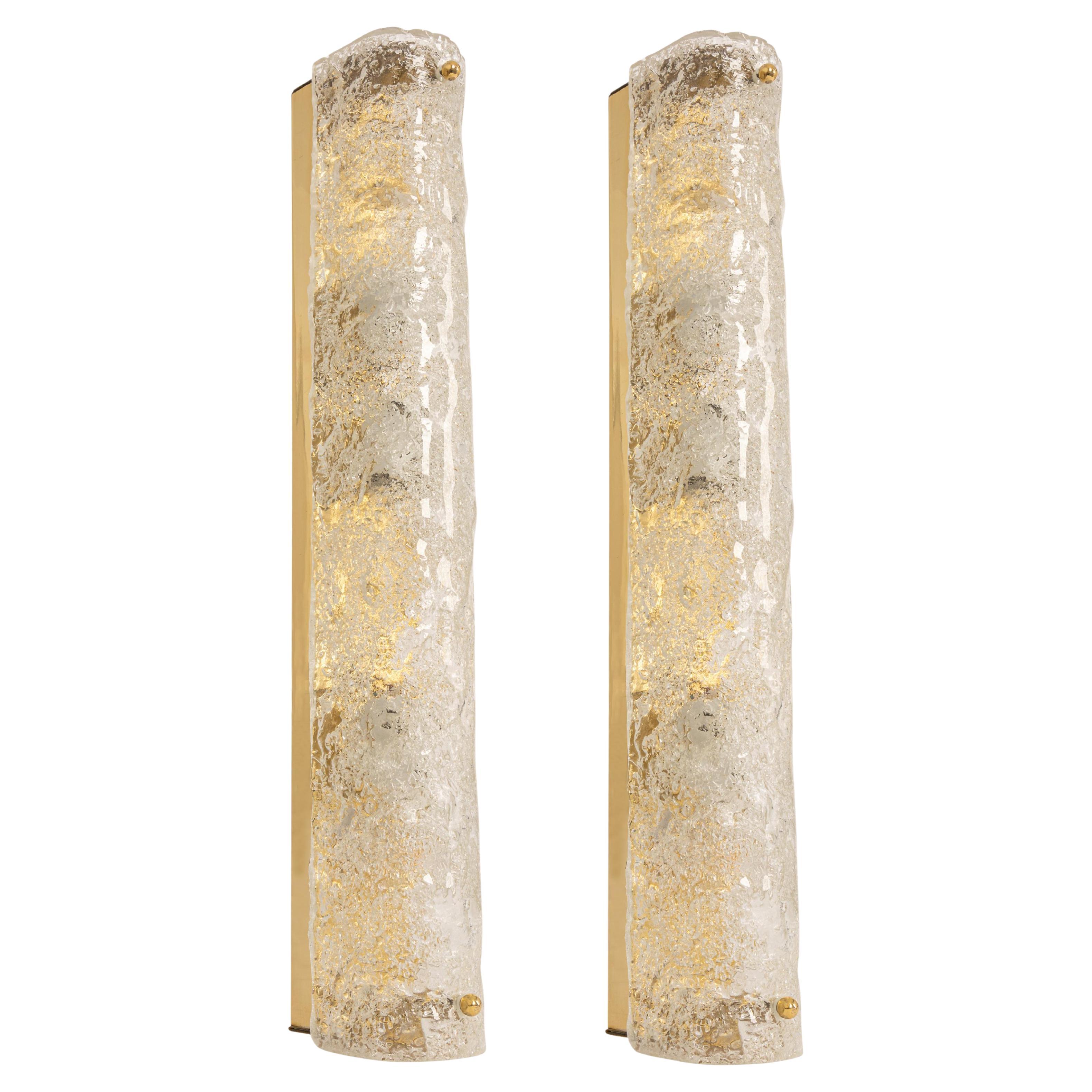 Pair of Large Murano Glass Sconces Modernist Wall Light, Germany, 1960s For Sale