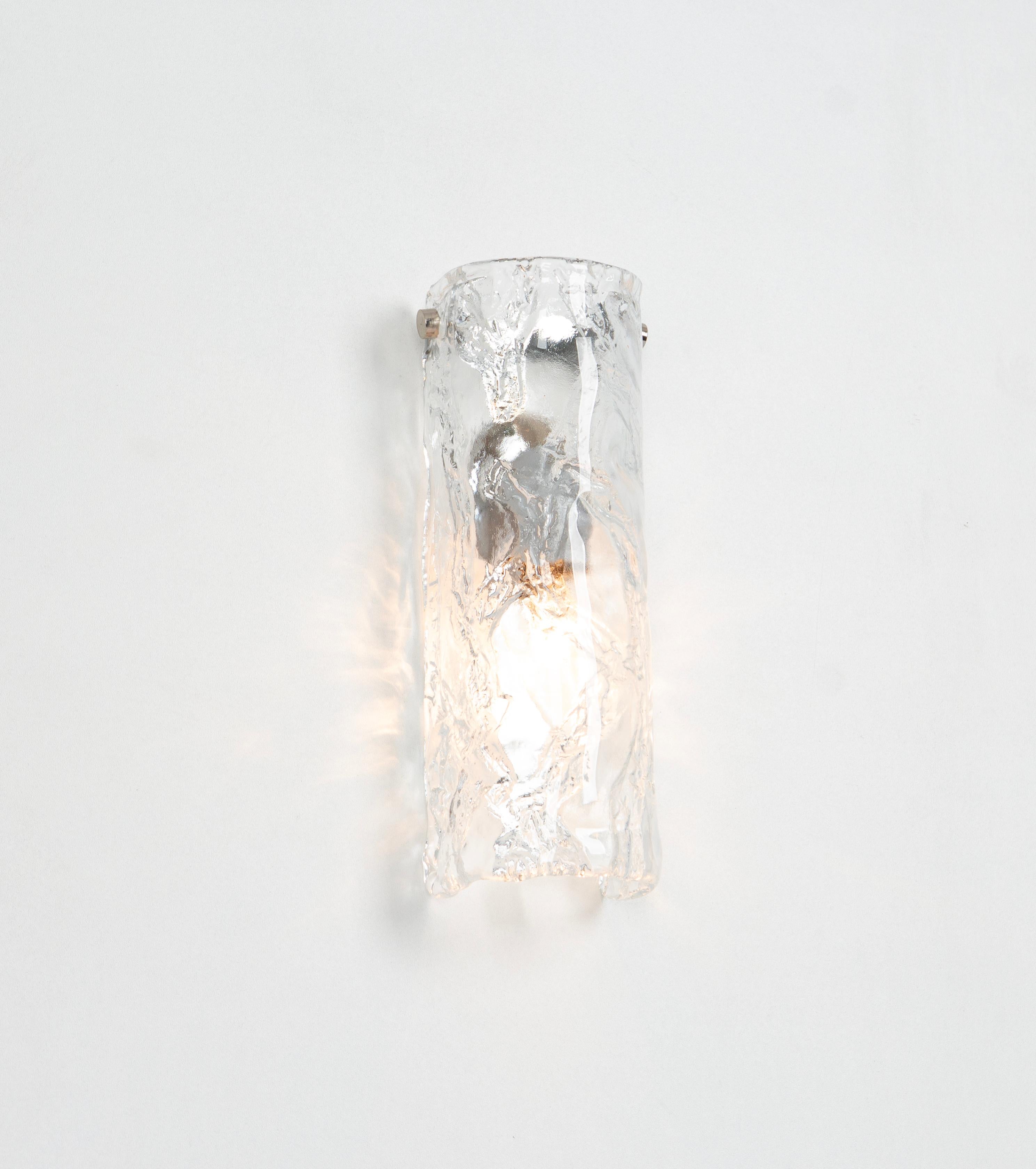 Mid-Century Modern Pair of Large Murano Glass Sconces Wall Lights, Italy, 1970s For Sale