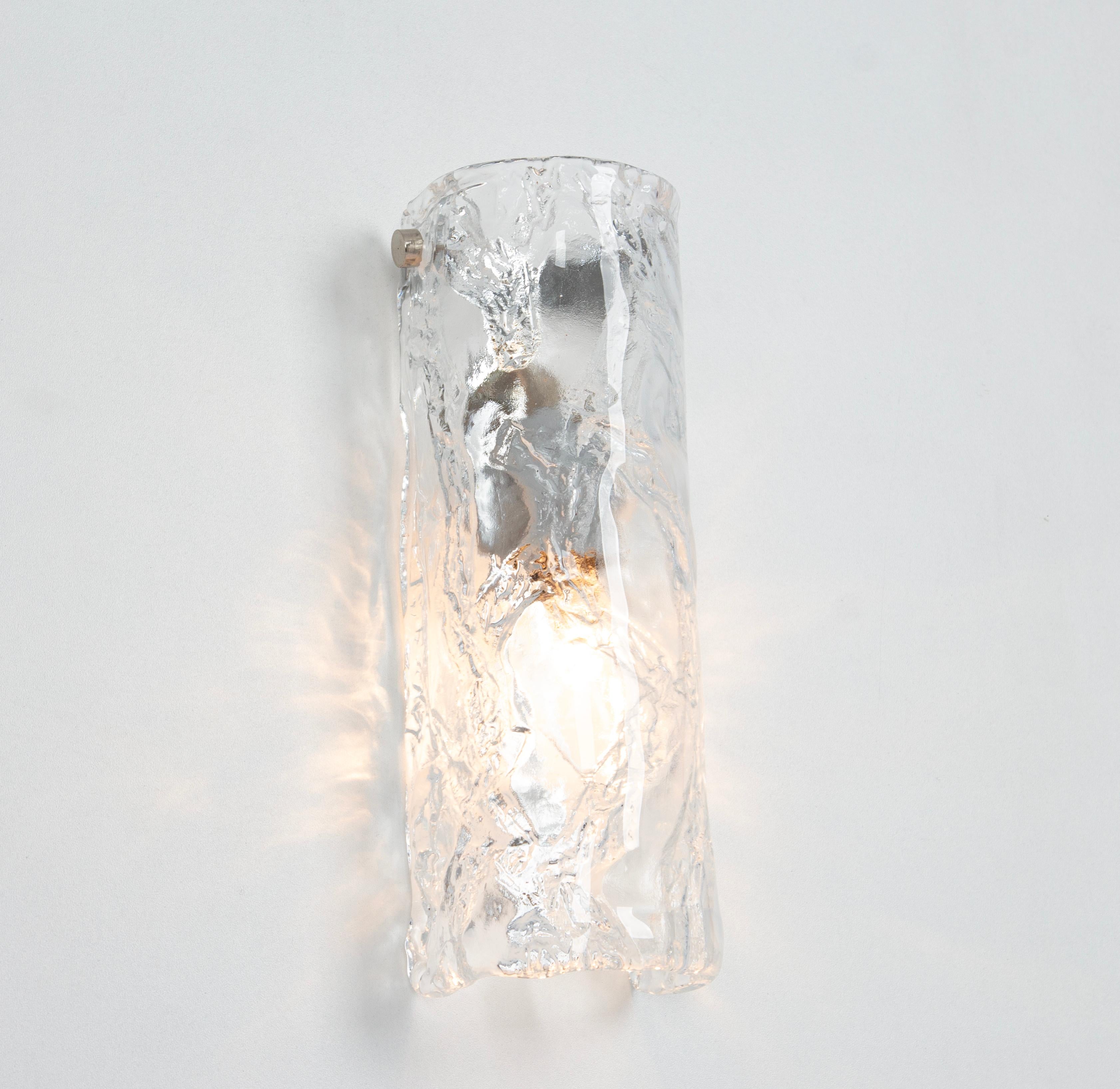 Italian Pair of Large Murano Glass Sconces Wall Lights, Italy, 1970s For Sale