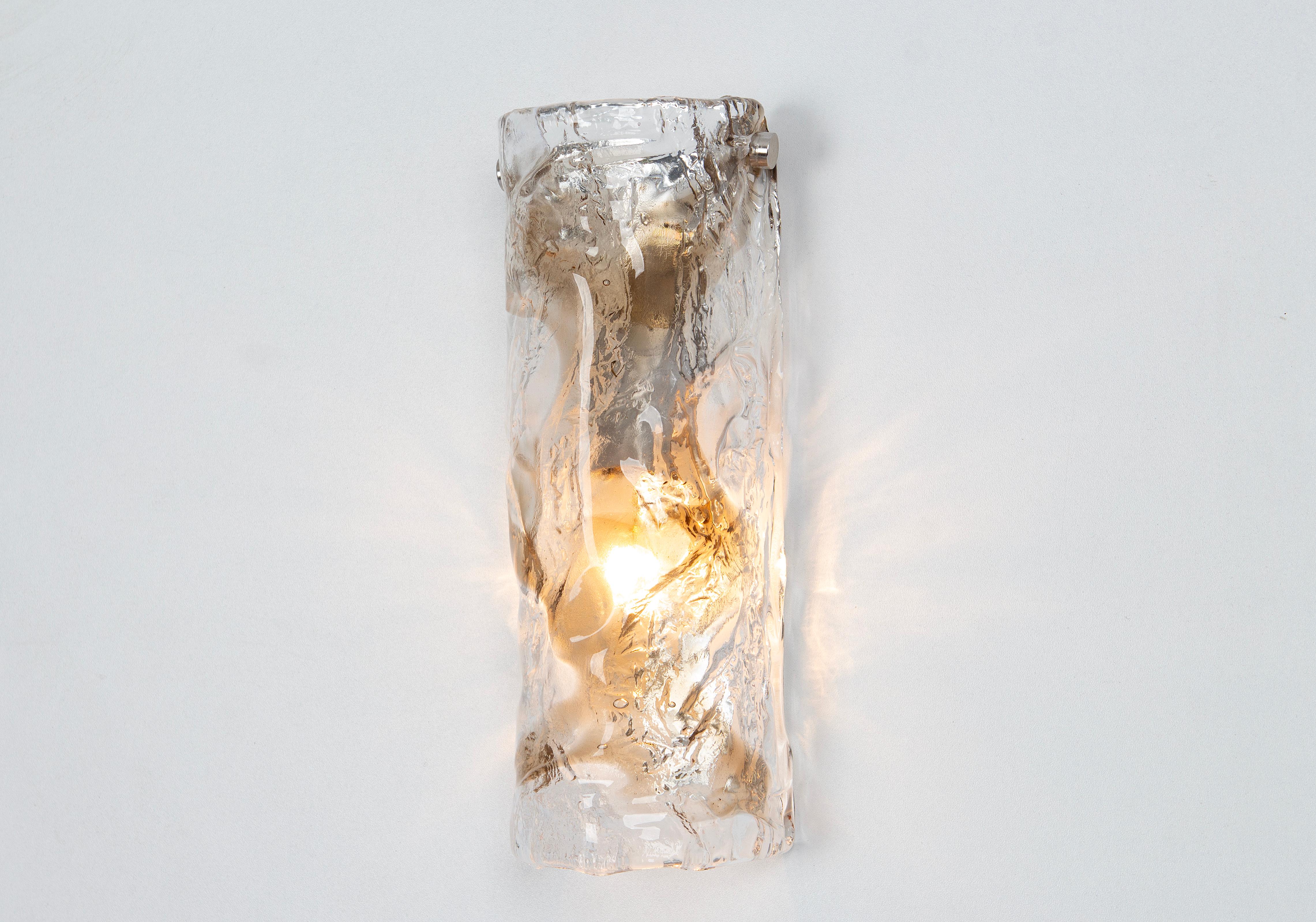 Pair of Large Murano Glass Sconces Wall Lights, Italy, 1970s In Good Condition In Aachen, NRW