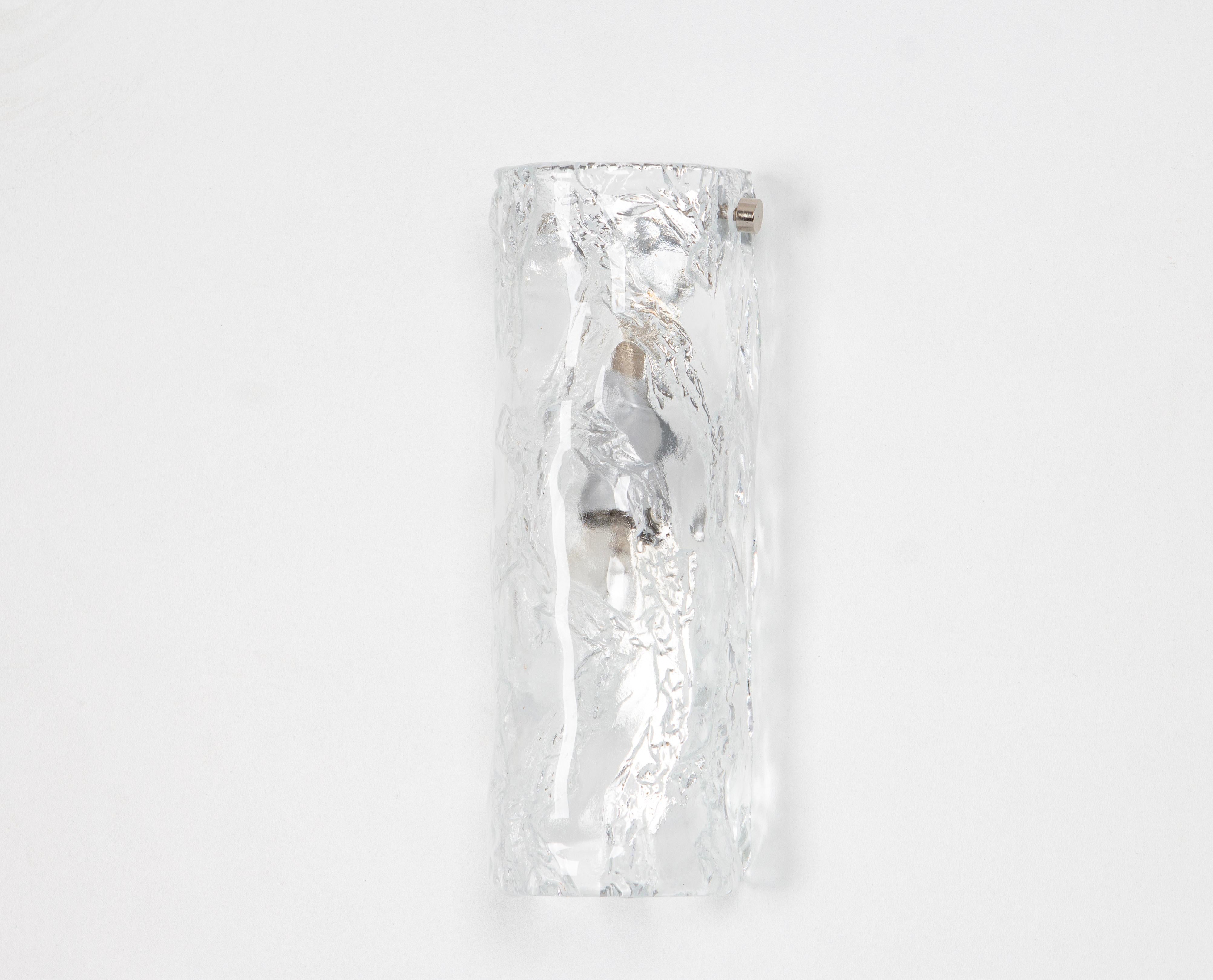 Late 20th Century Pair of Large Murano Glass Sconces Wall Lights, Italy, 1970s For Sale