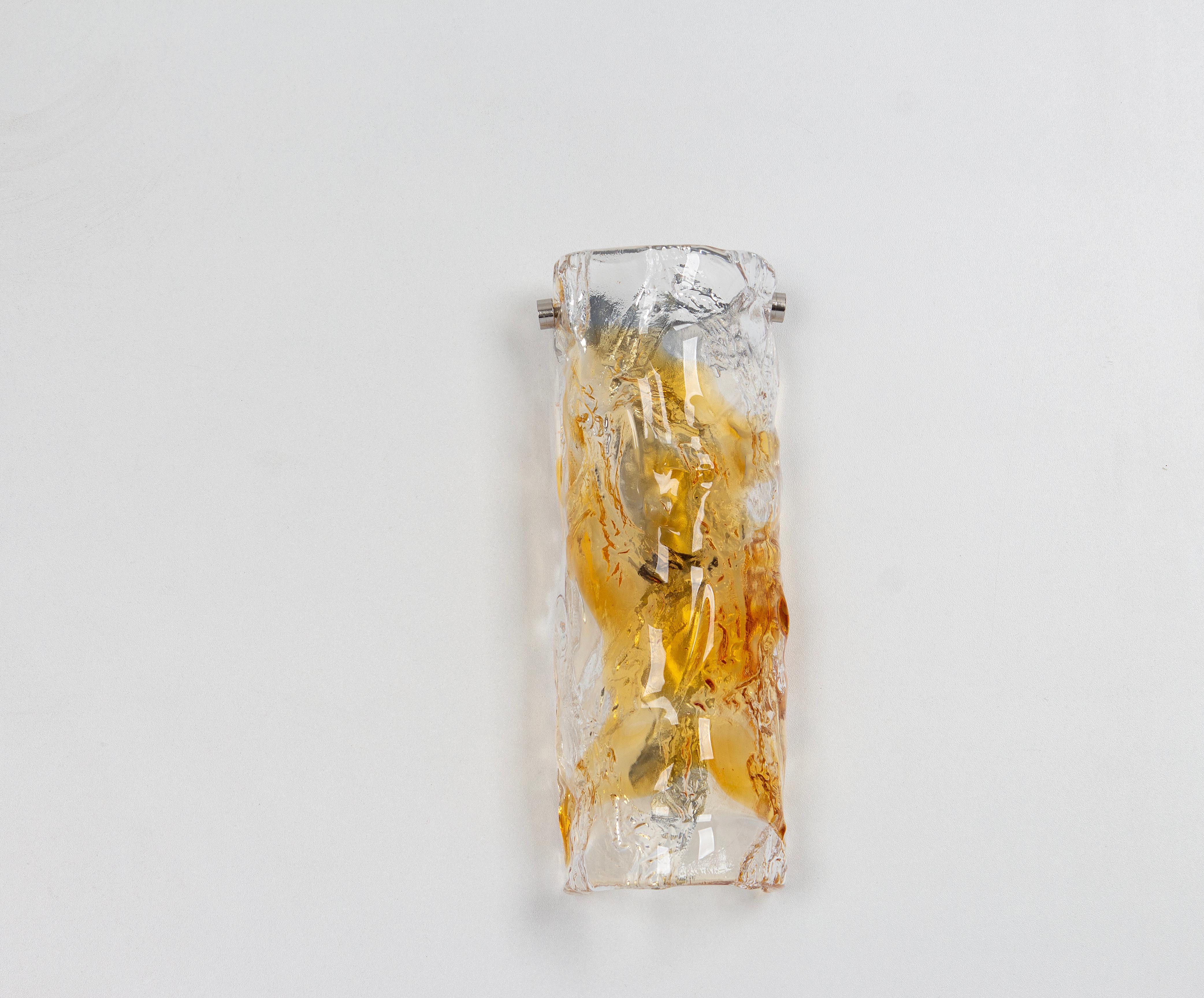 Pair of Large Murano Glass Sconces Wall Lights, Italy, 1970s For Sale 1