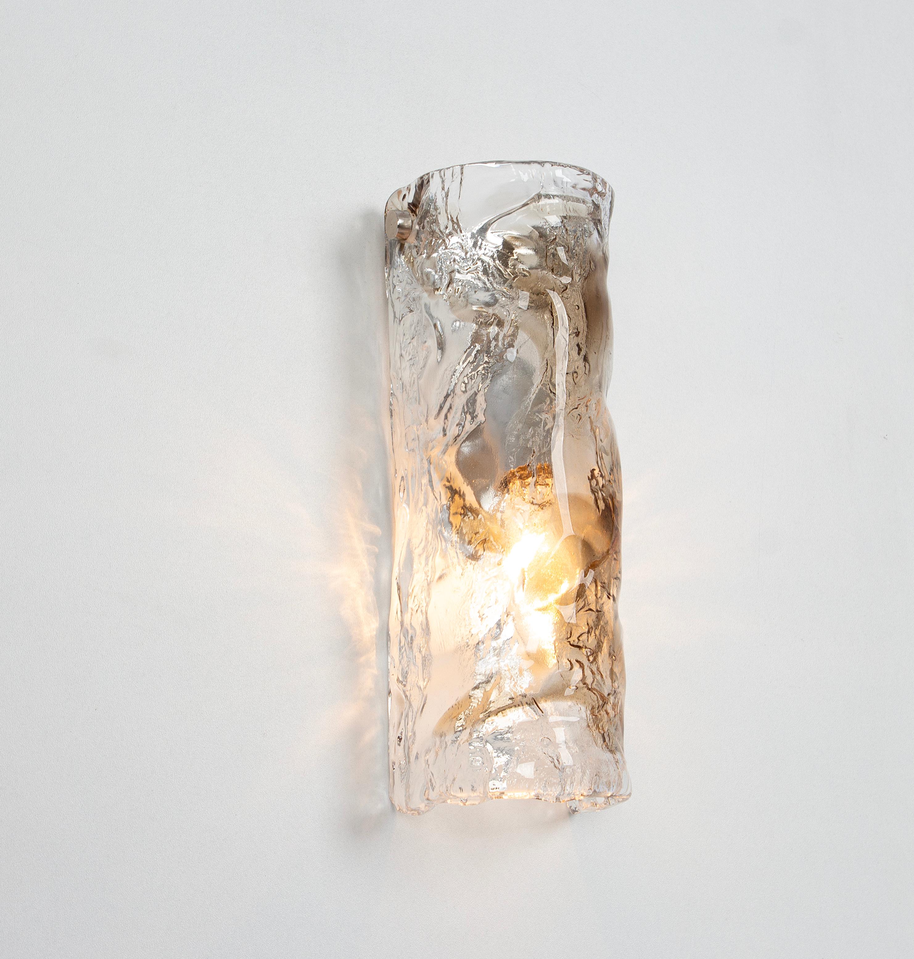 Pair of Large Murano Glass Sconces Wall Lights, Italy, 1970s 2