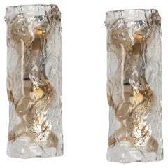 Pair of Large Murano Glass Sconces Wall Lights, Italy, 1970s