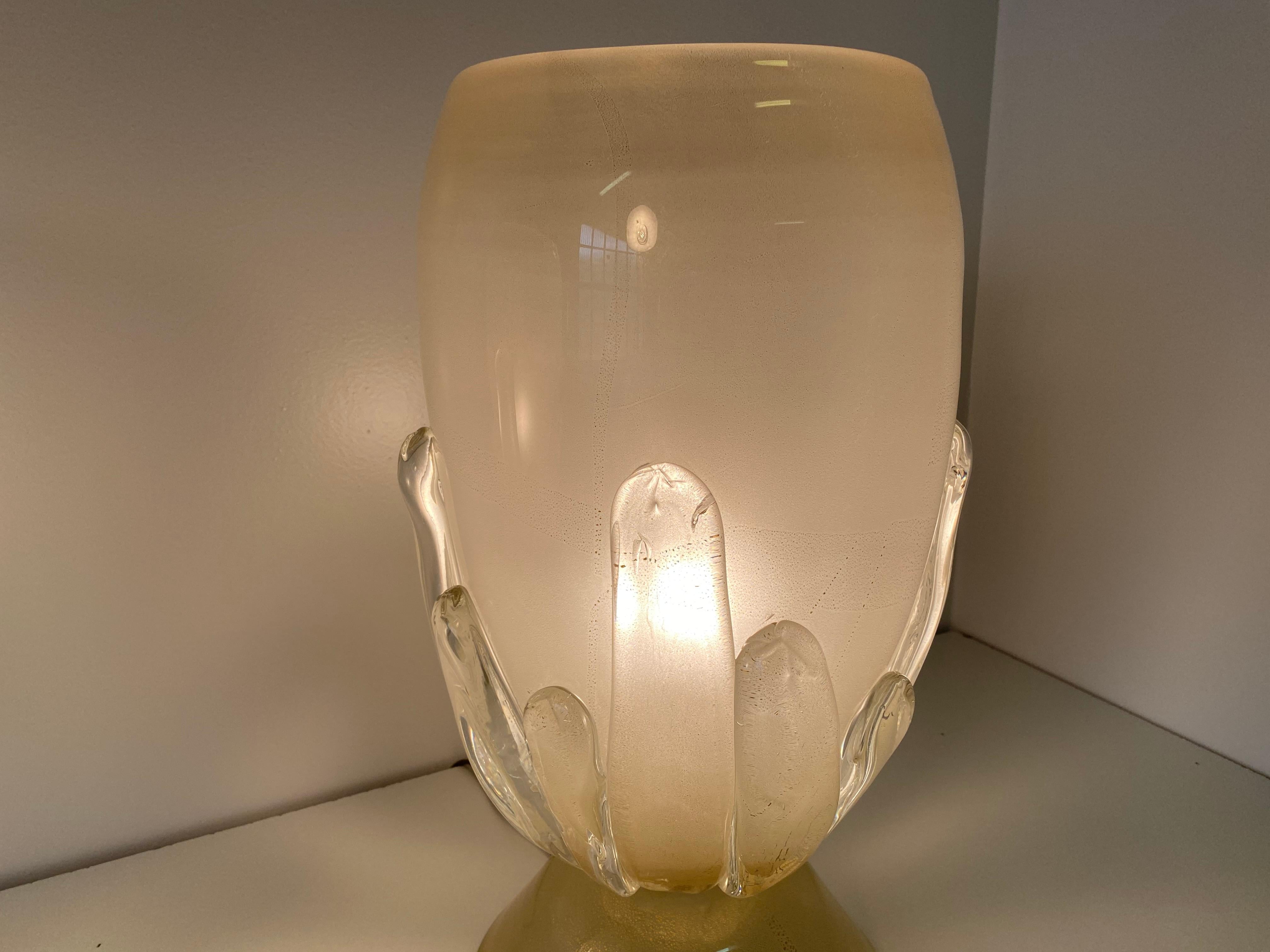 Pair of Large Murano Glass Table Lamps, Italy In Good Condition In Meda, MB