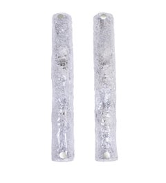 Pair of Large Murano Glass Wall Light Mirror Sconces by Hillebrand, Germany 1960