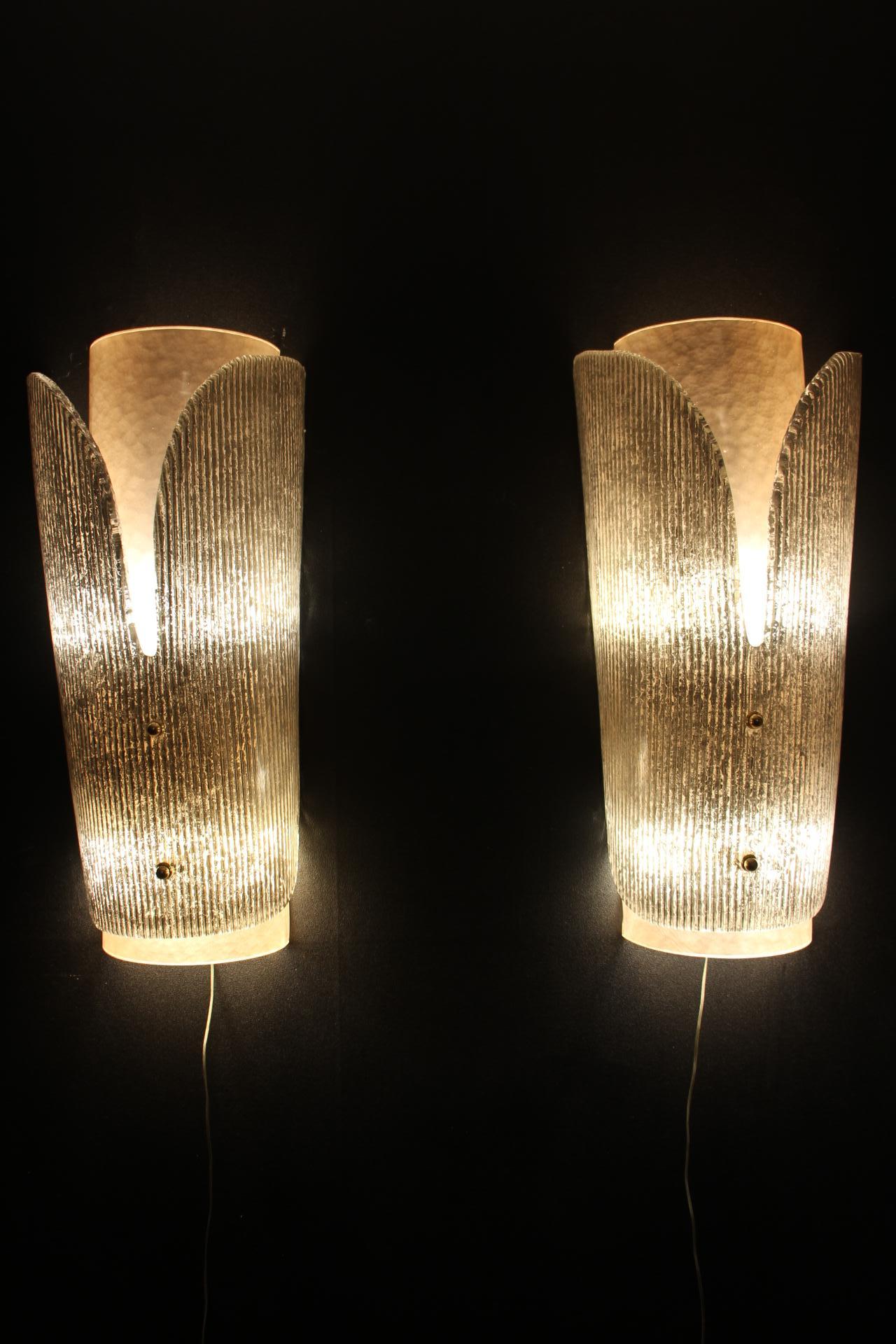 Pair of Large Murano Glass Wall Lights 7