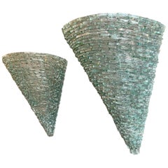 Vintage Pair of Large Murano Glass Wall Lights