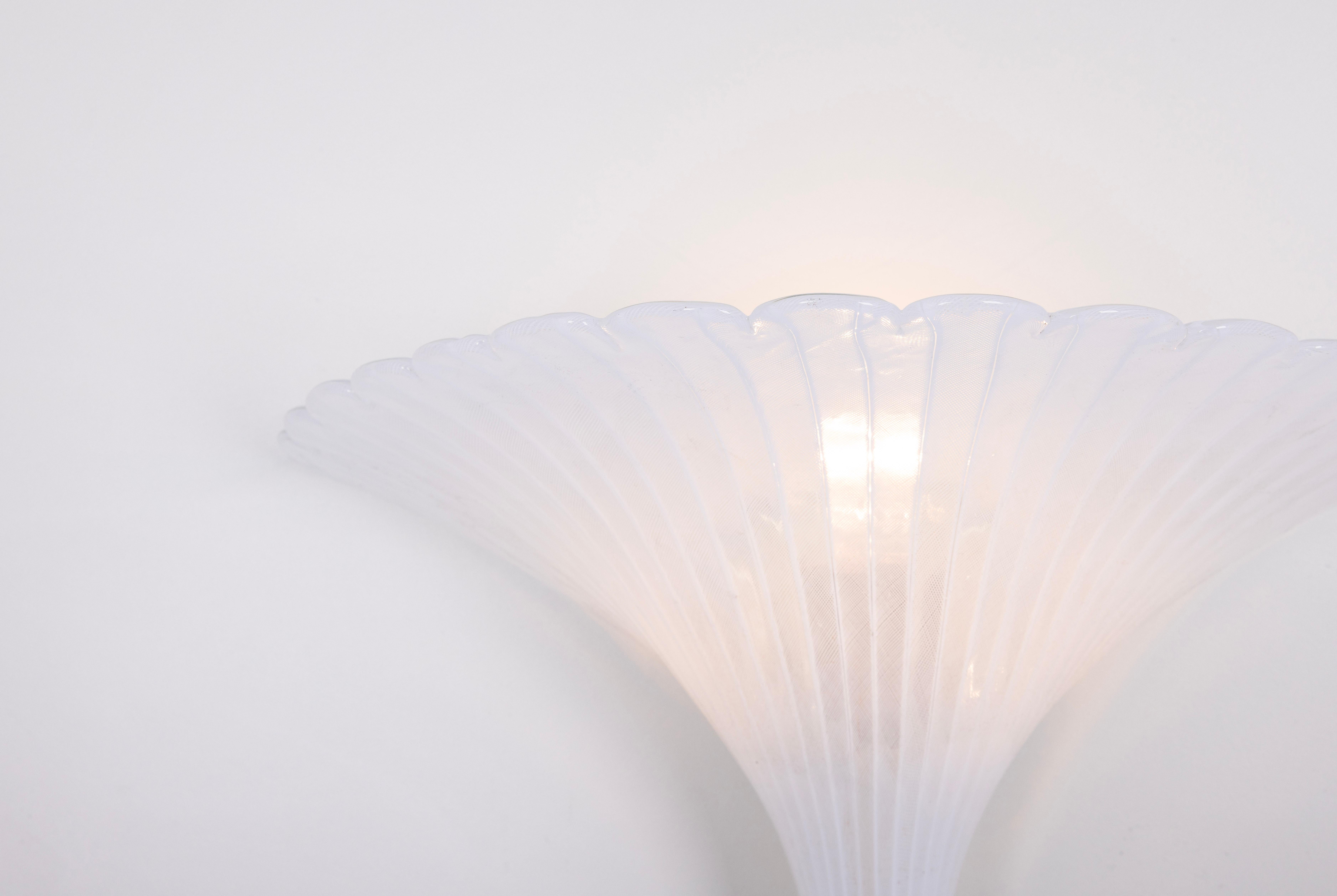 Ottone Coppia di grandi applique in vetro di Murano di Barovier&Toso, Italia, anni '70 in vendita