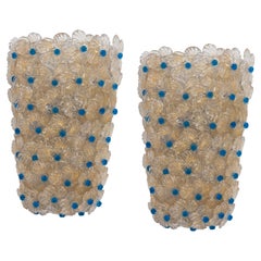 Pair of large Murano Glass Wall Sconce by Barovier & Toso, Italy, 1970s