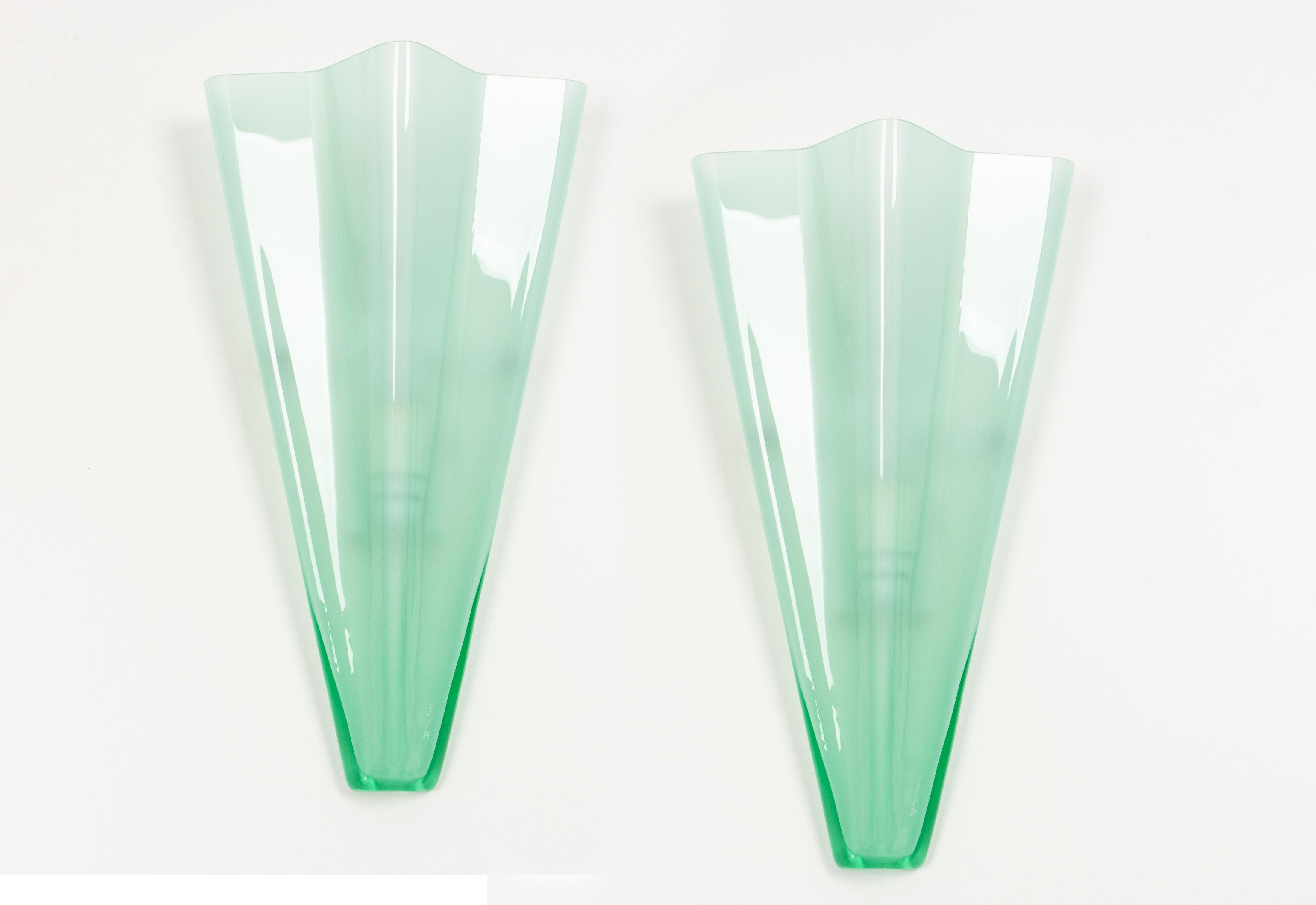 German Pair of Large Murano Glass Wall Sconce, Italy, 1970s