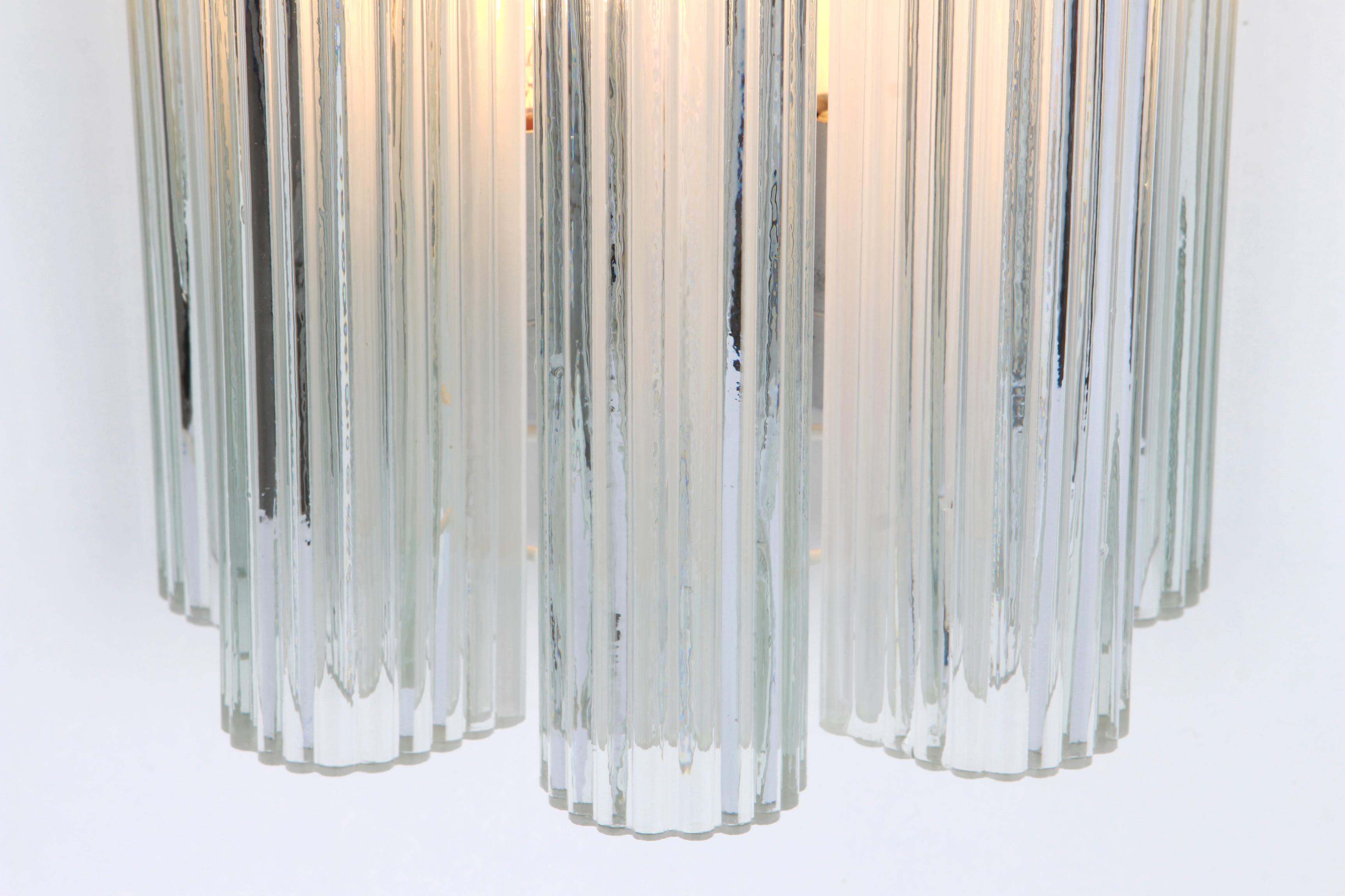 Mid-Century Modern Pair of Large Murano Glass Wall Sconces by Doria, Germany, 1960s