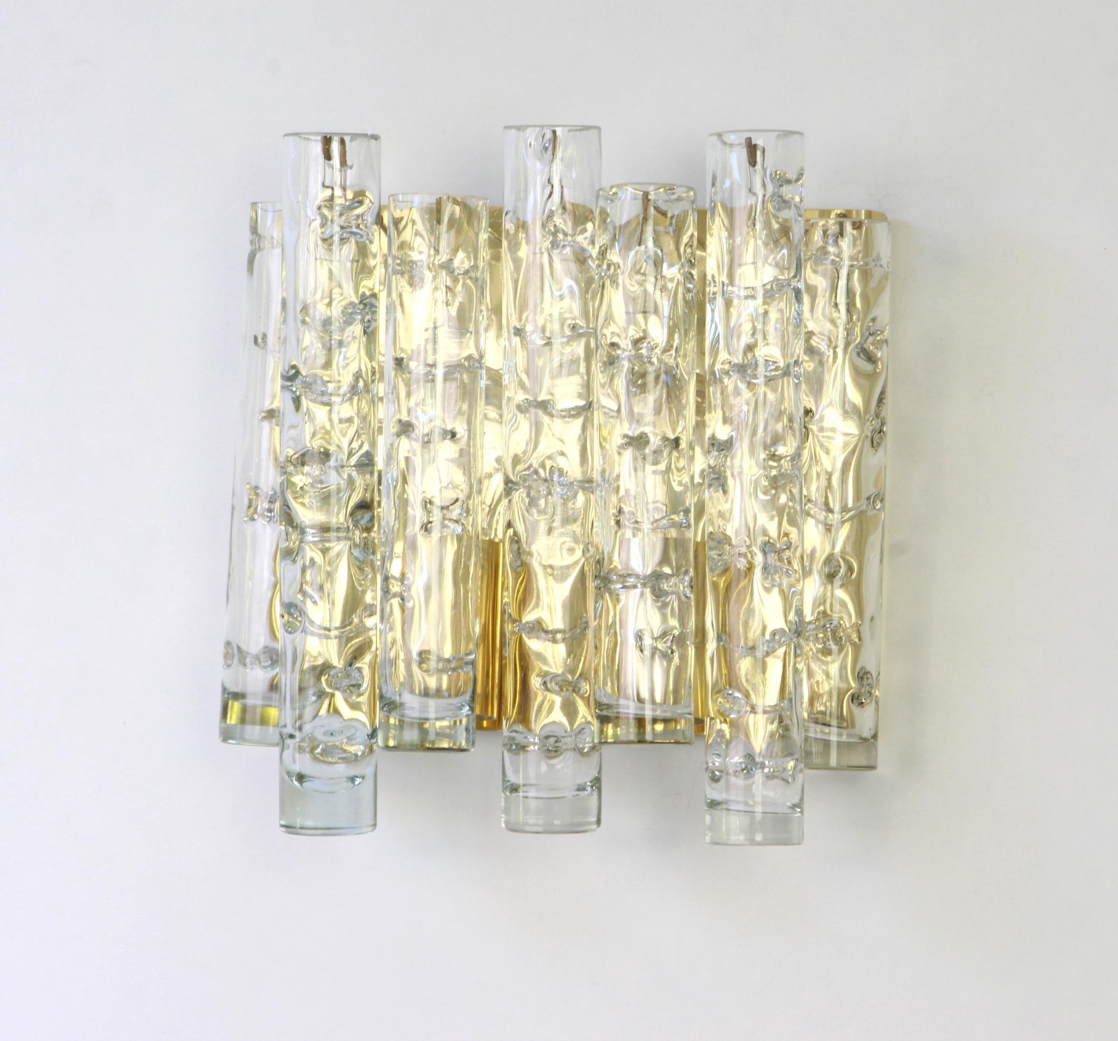Pair of Large Murano Glass Wall Sconces by Doria, Germany, 1960s In Good Condition For Sale In Aachen, NRW