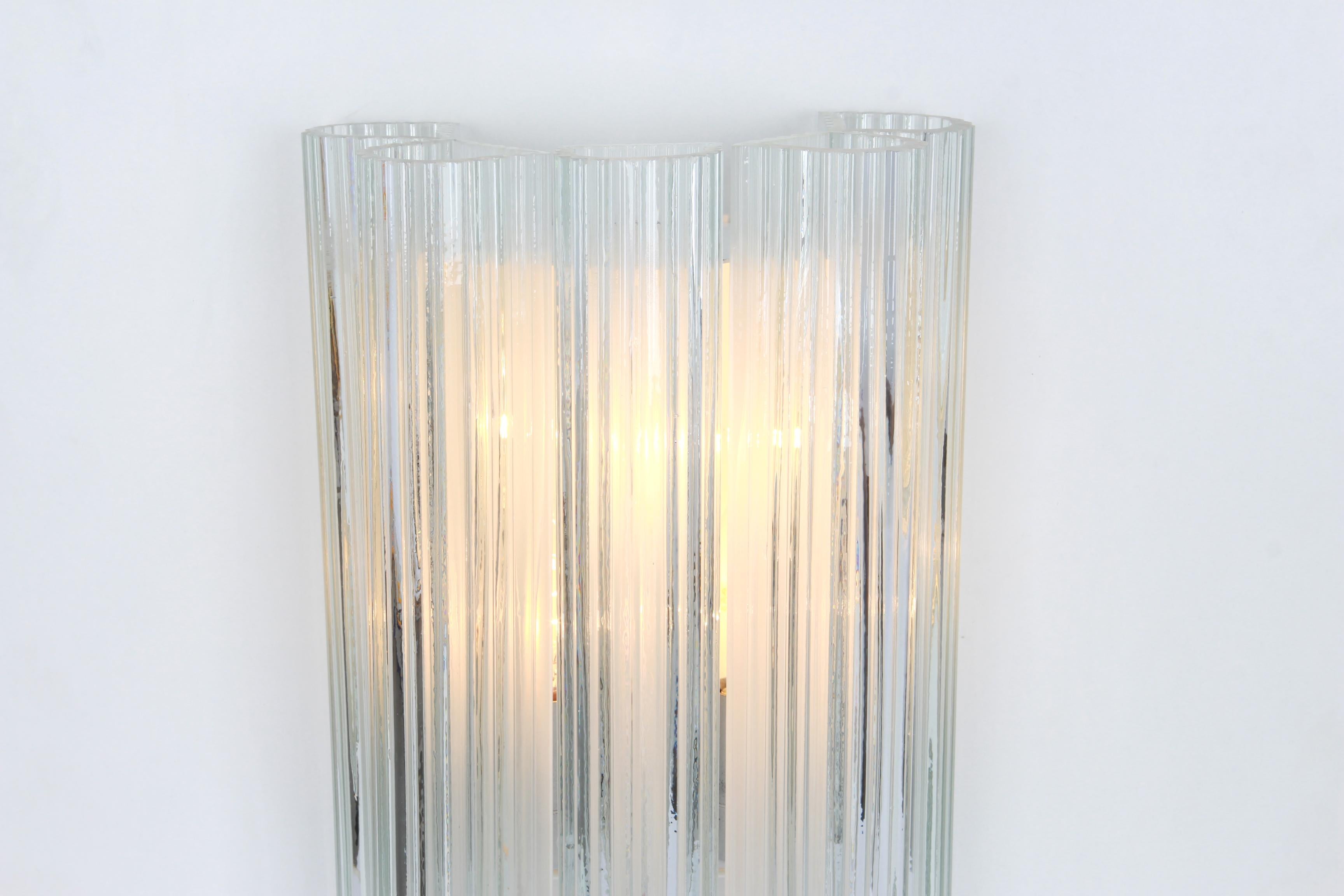 Pair of Large Murano Glass Wall Sconces by Doria, Germany, 1960s In Good Condition In Aachen, NRW