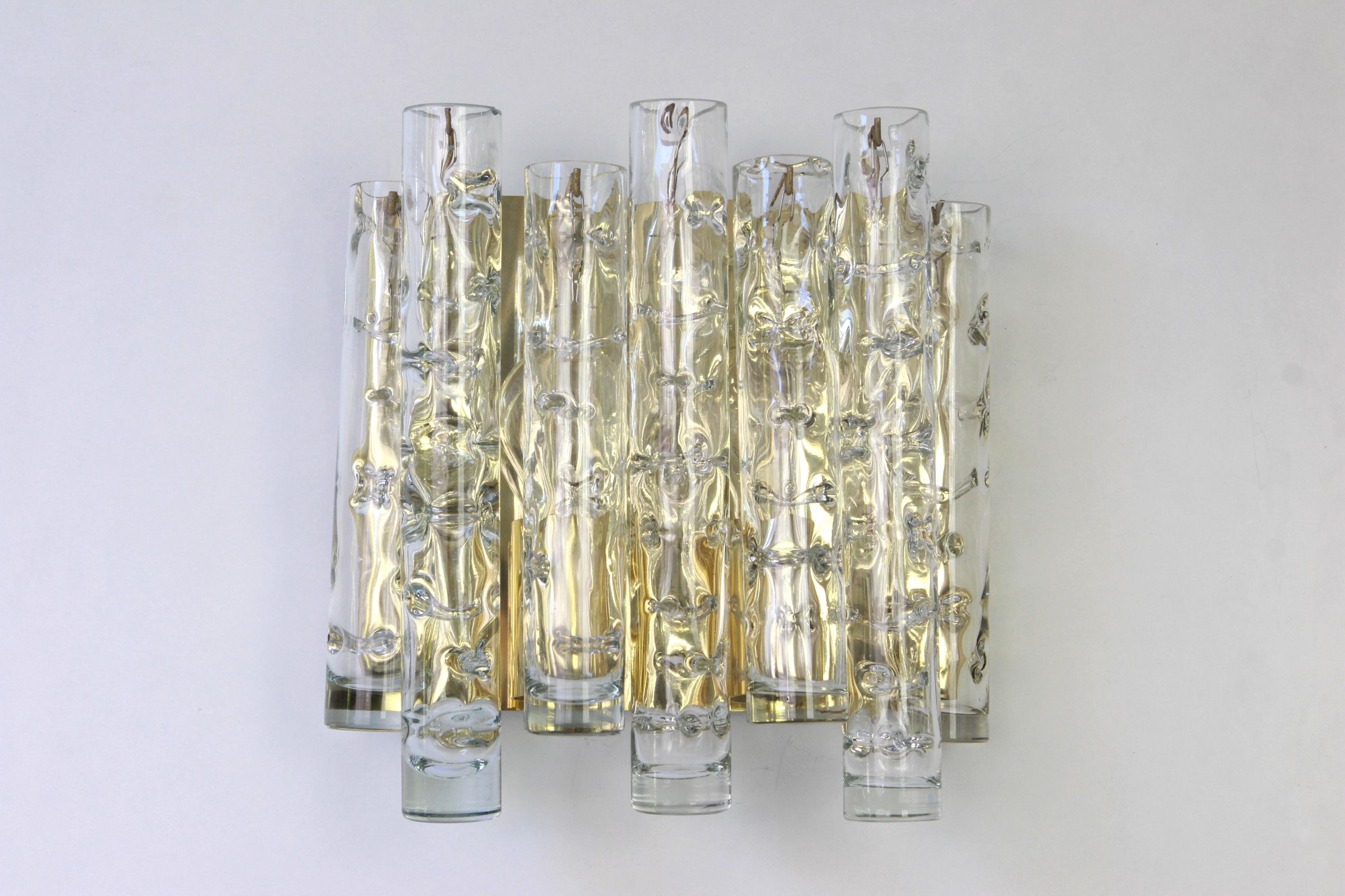 Pair of Large Murano Glass Wall Sconces by Doria, Germany, 1960s For Sale 2