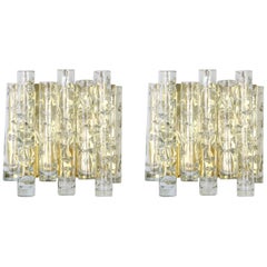 Pair of Large Murano Glass Wall Sconces by Doria, Germany, 1960s