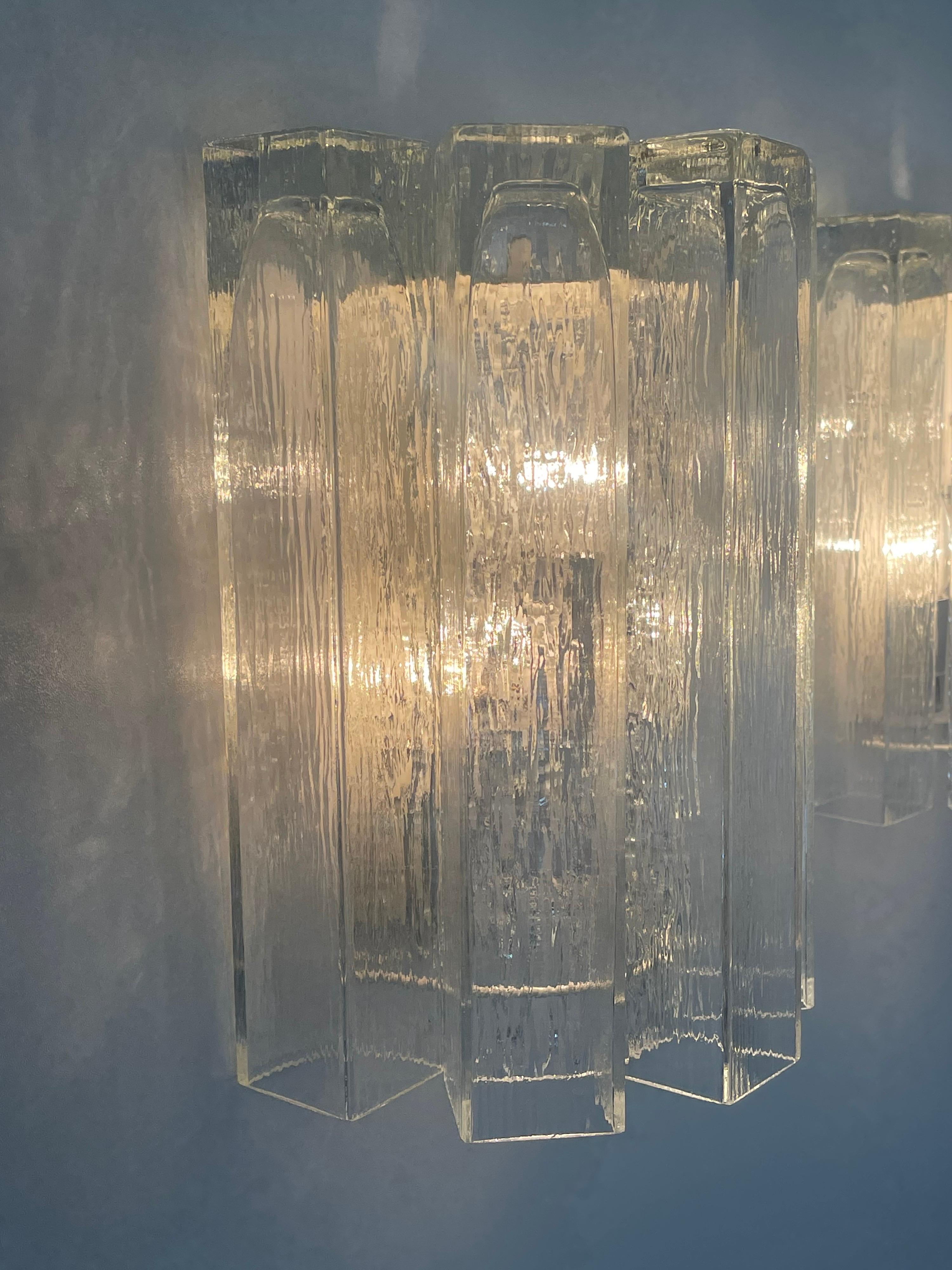 Pair of Large Murano Glass Wall Sconces by Doria, Germany, circa 1960s 2