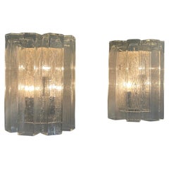 Pair of Large Murano Glass Wall Sconces by Doria, Germany, circa 1960s