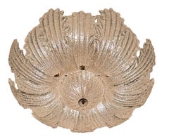 Pair of Large Murano Graniglia Glass Flush Mounts