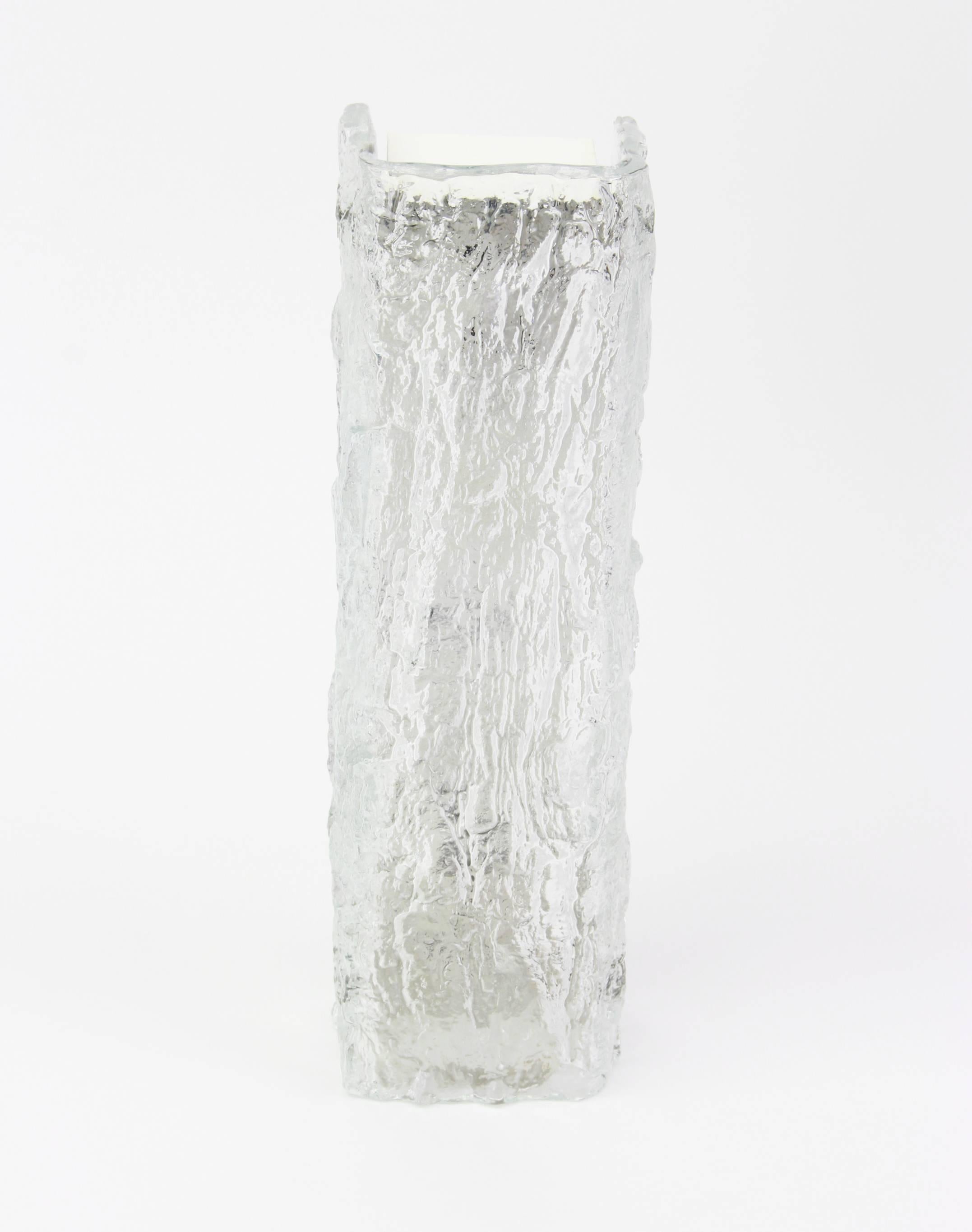 1 von 5 großen Waschtisch-Wandleuchtern aus Murano-Eisglas von Kaiser, Deutschland, 1970er Jahre im Zustand „Gut“ im Angebot in Aachen, NRW