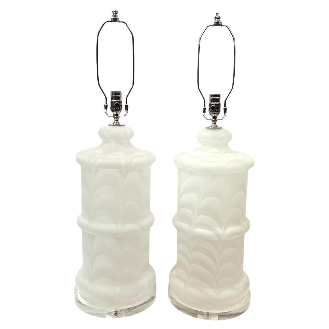 Pair of Large Murano Lamps
