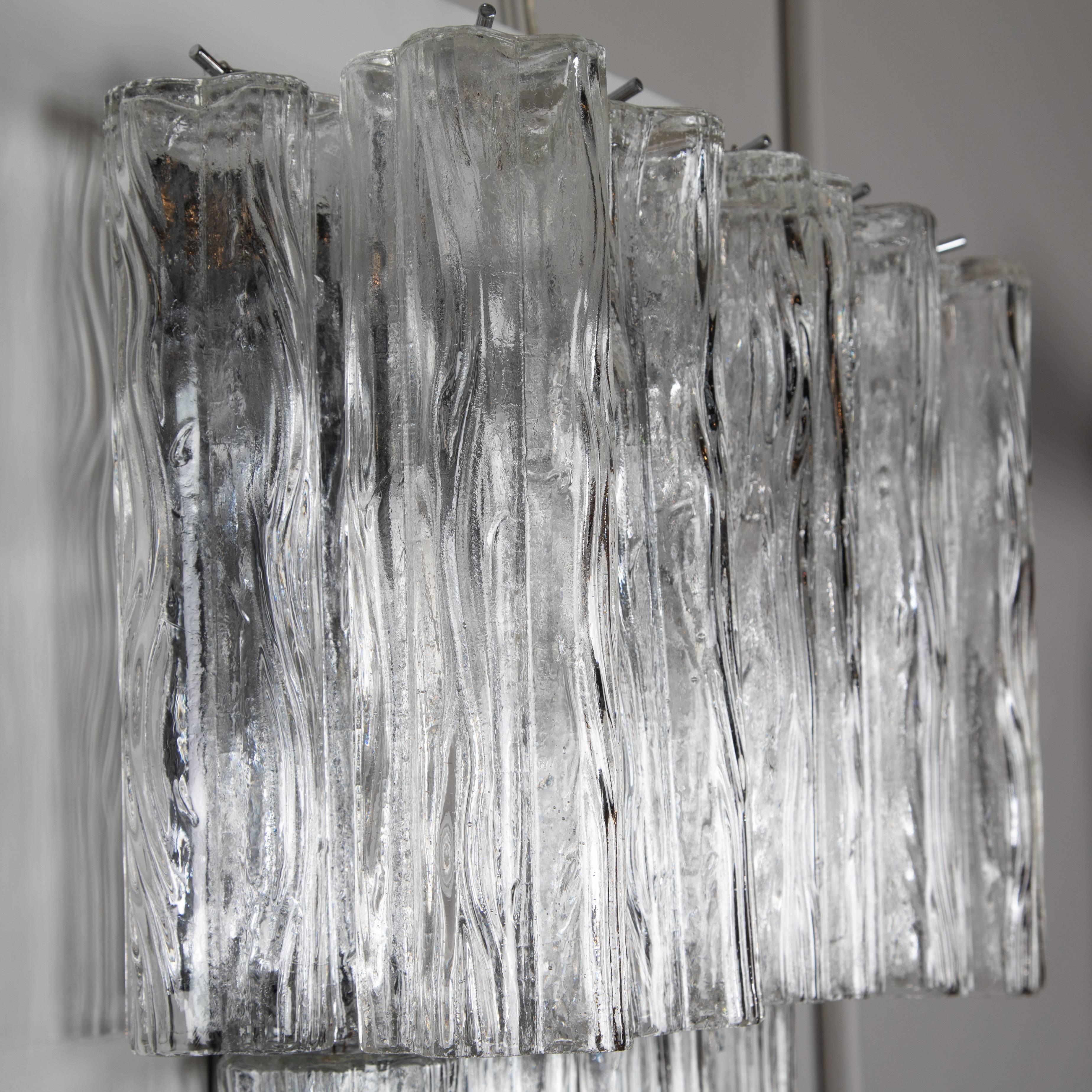 Two Pairs of Large Murano Sconces with Tronchi Crystals, circa 1970s For Sale 2