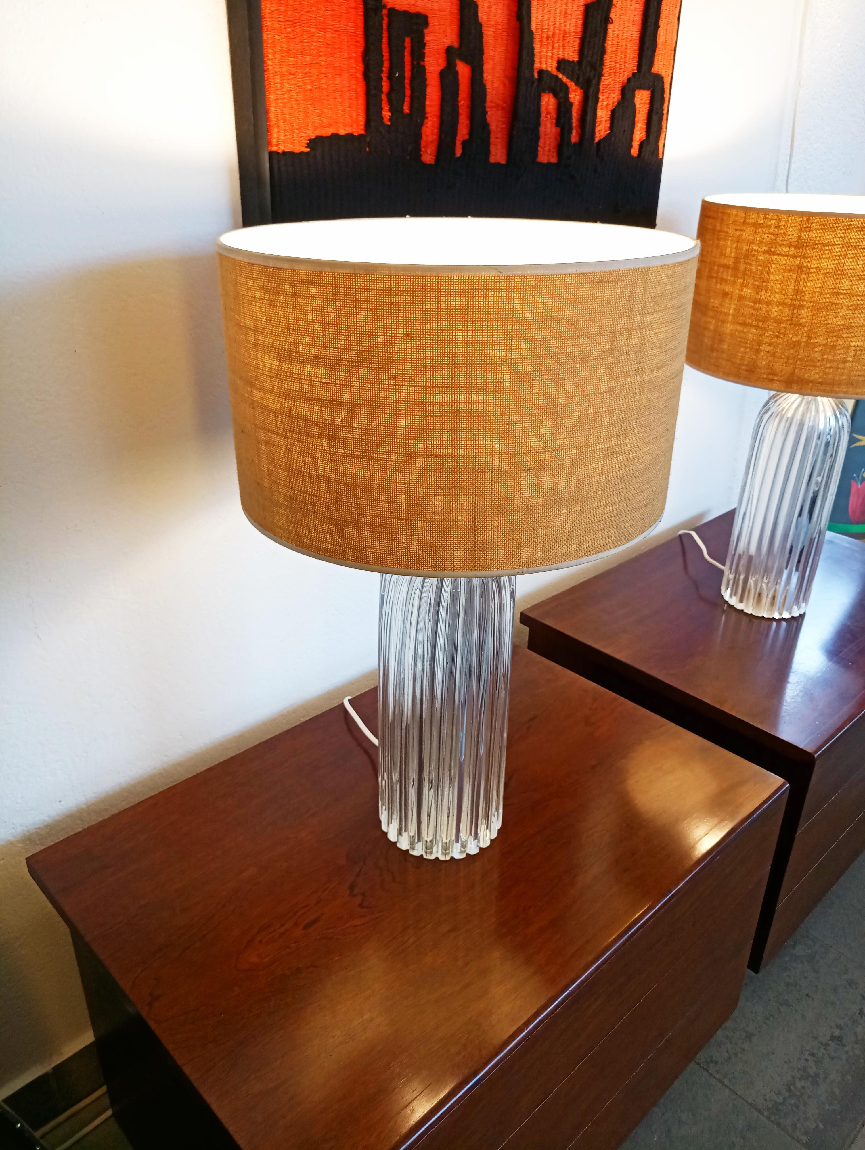 Mid-20th Century Pair of Large Murano Table Lamps, Italy, 1960s